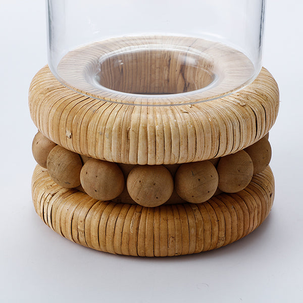 Porte-bougie en rotin Perline