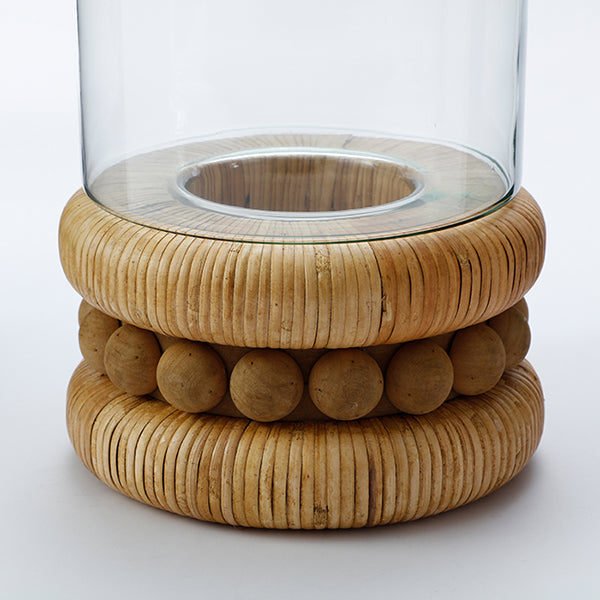 Porte-bougie en rotin Perline