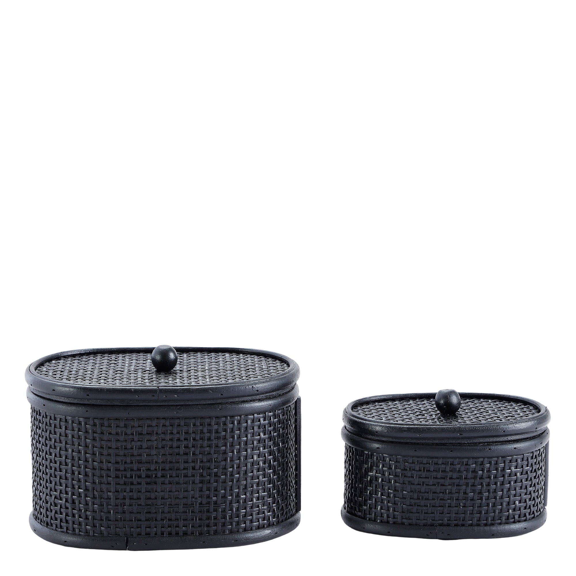 Oval rattan boxes Mila