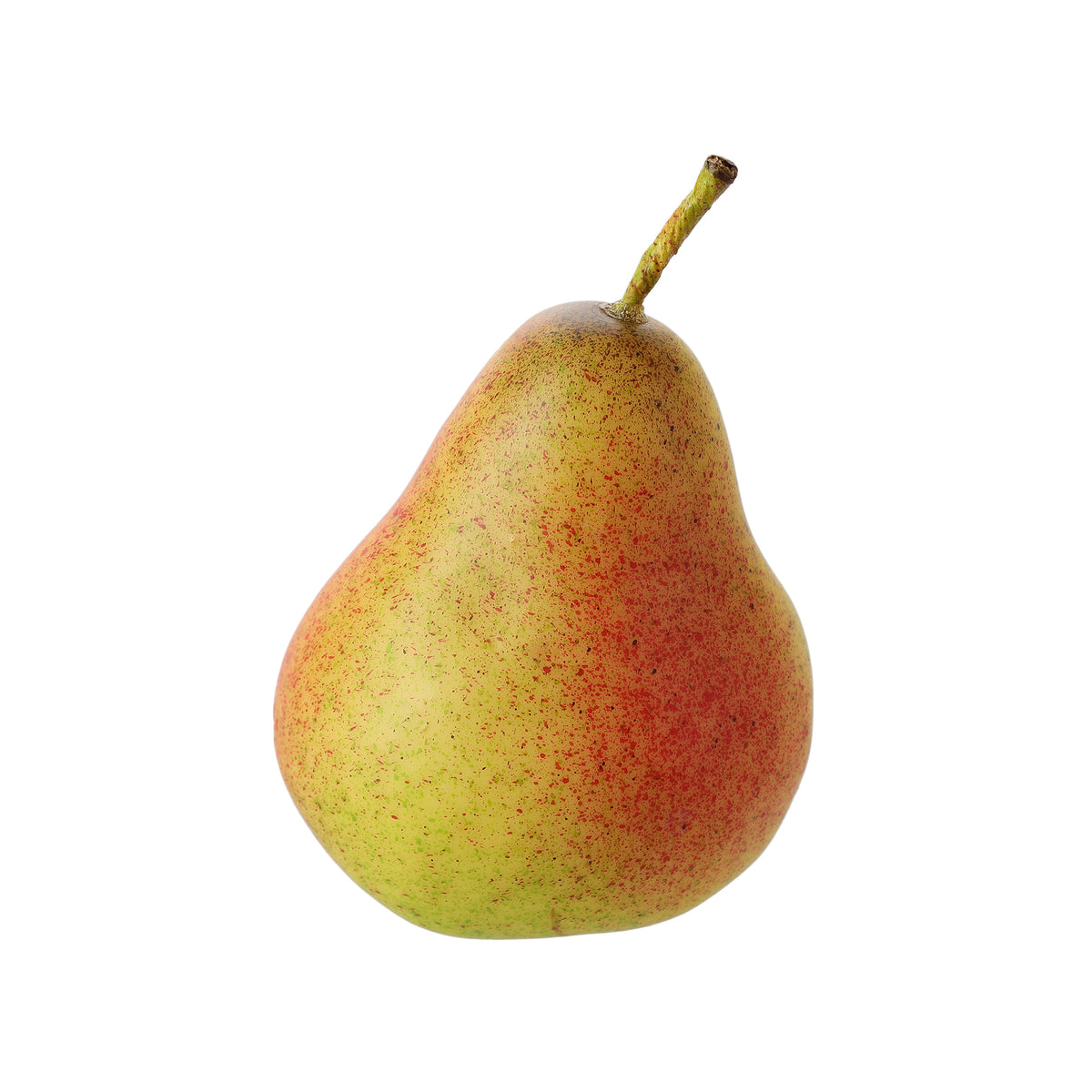 Poire artificielle verte et rouge en plastique avec tige verte
