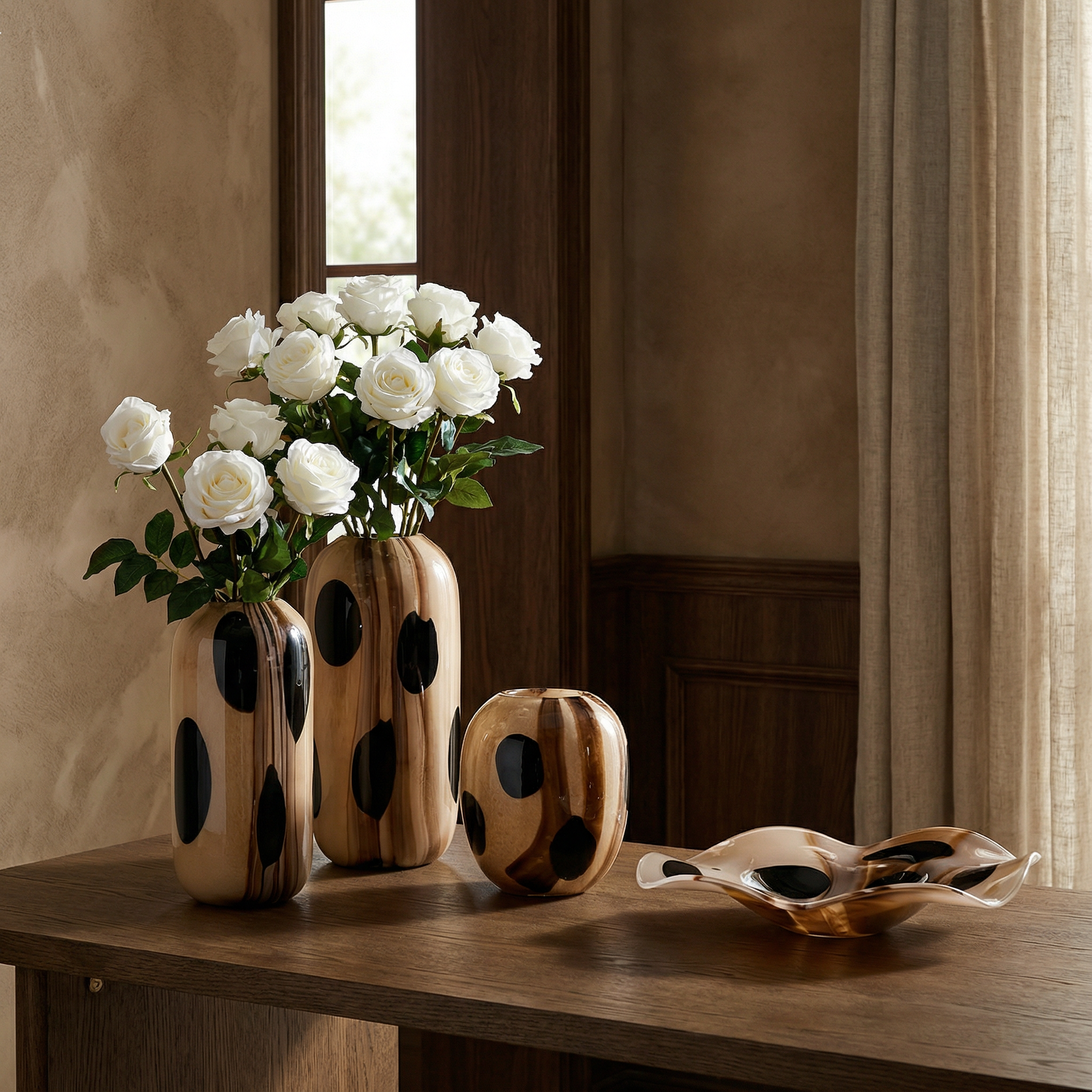 Vase en verre soufflé Dots 38cm