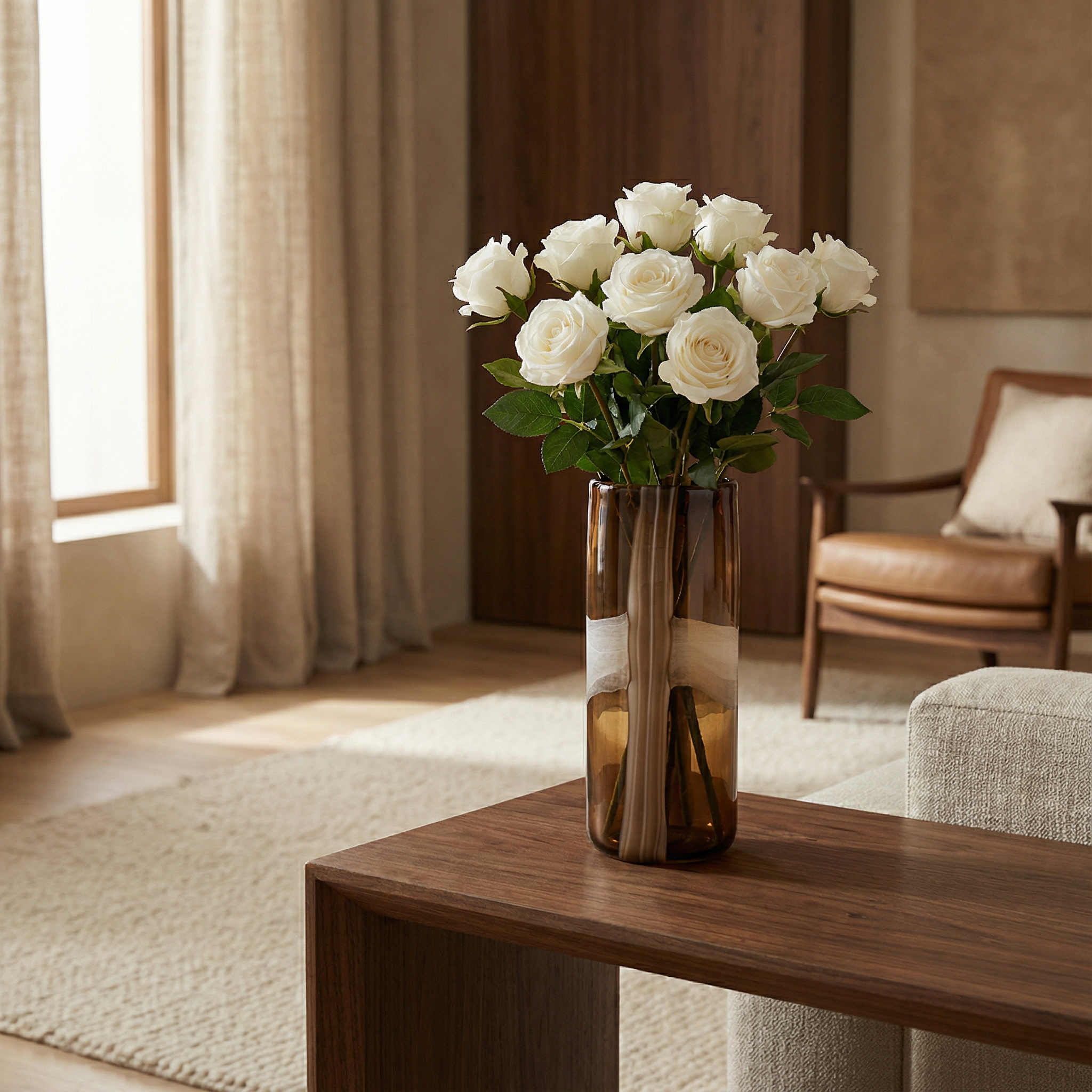 Vase en verre soufflé Linéa 40 cm