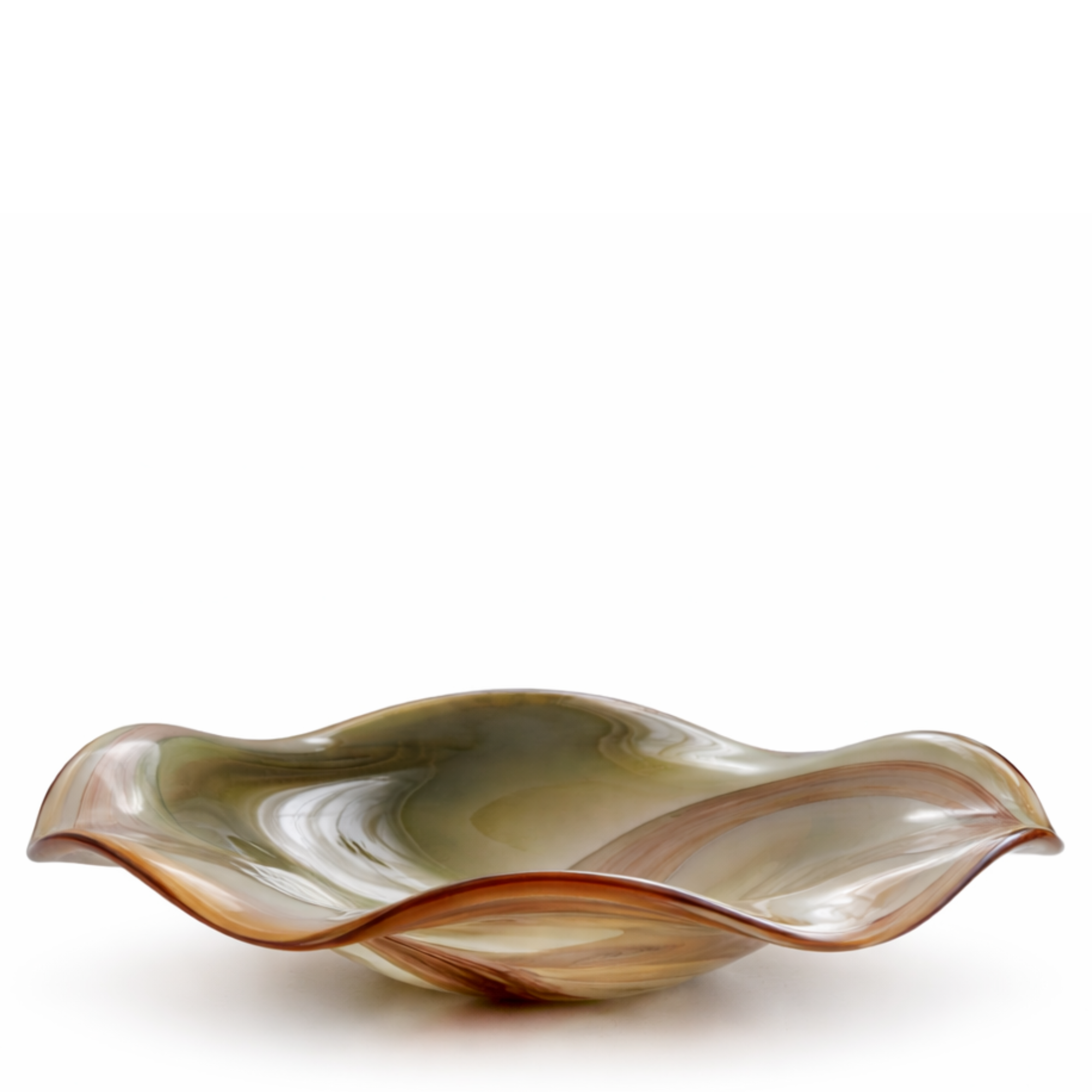 Coupelle décorative en verre soufflé Olivine 41 cm