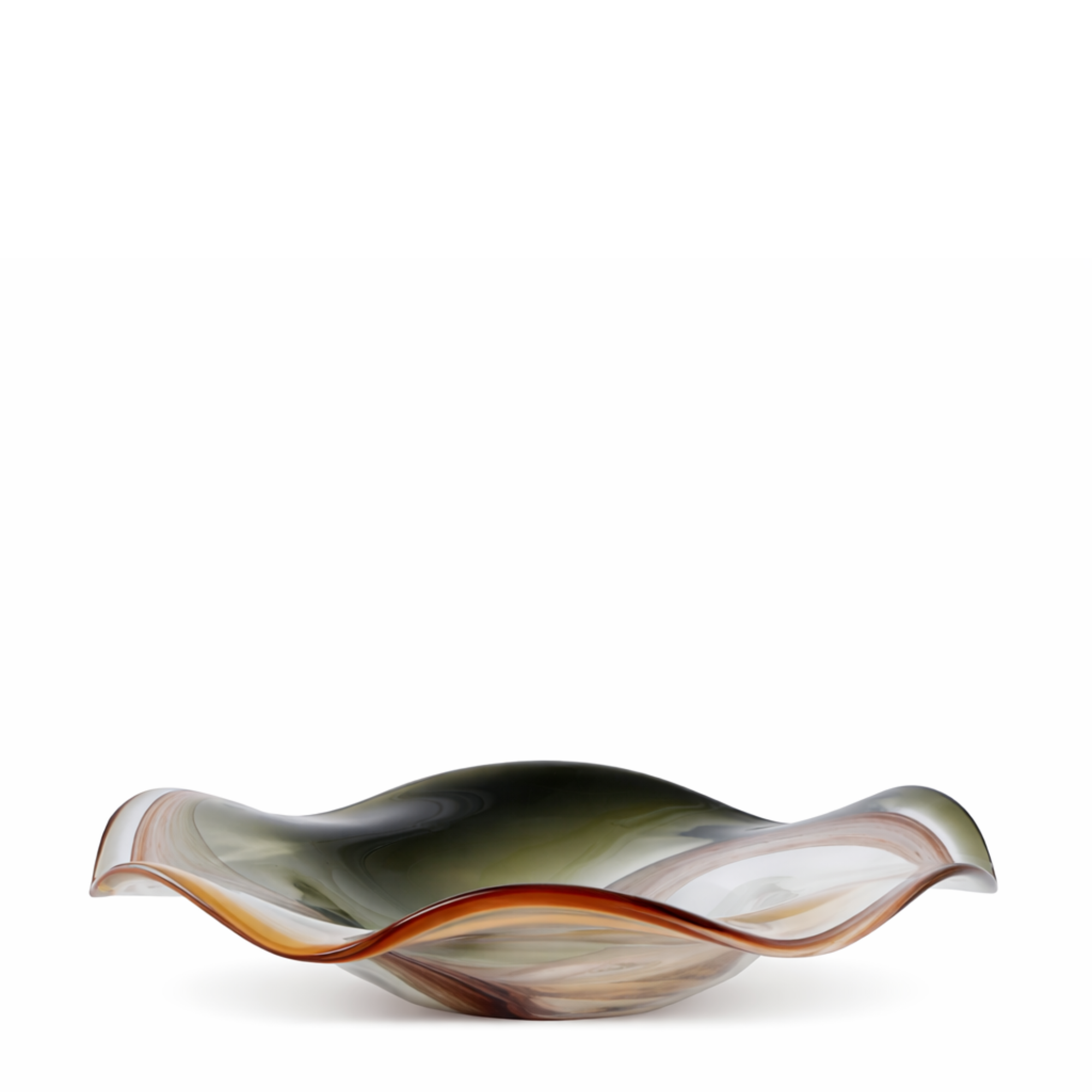 Coupelle décorative en verre soufflé Olivine 41 cm