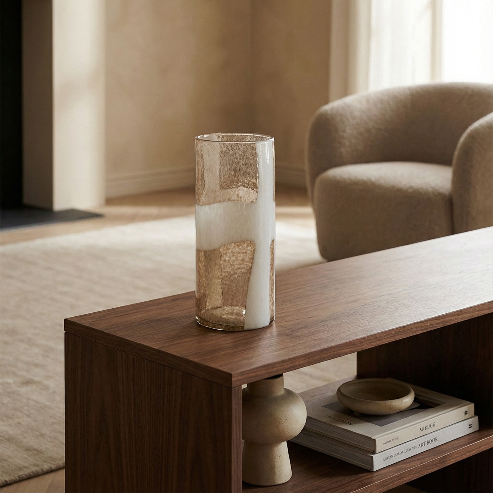 Jarrón de vidrio soplado moteado Mirage de 39 cm