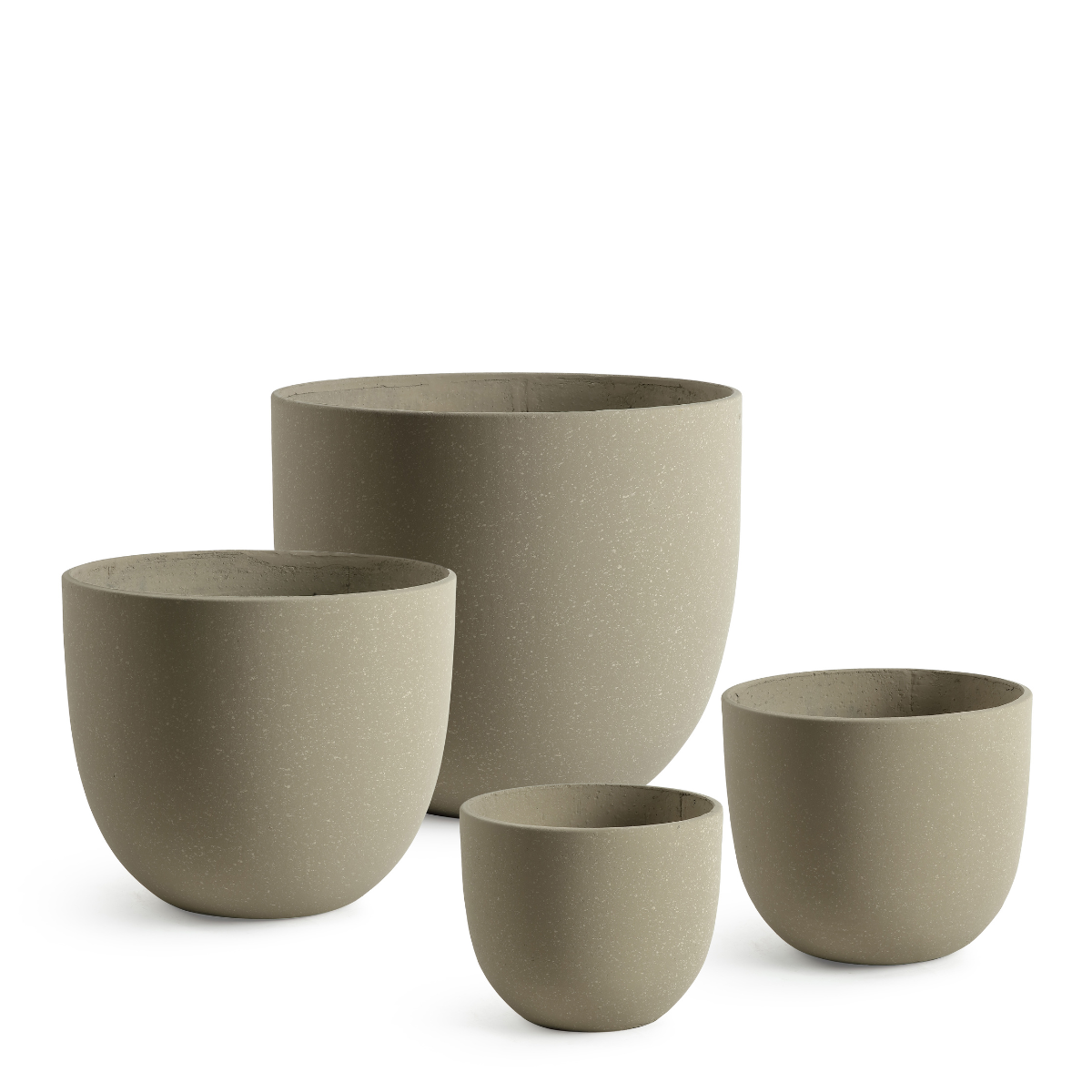 4 Cache-Pots Terra arrondis beige granito