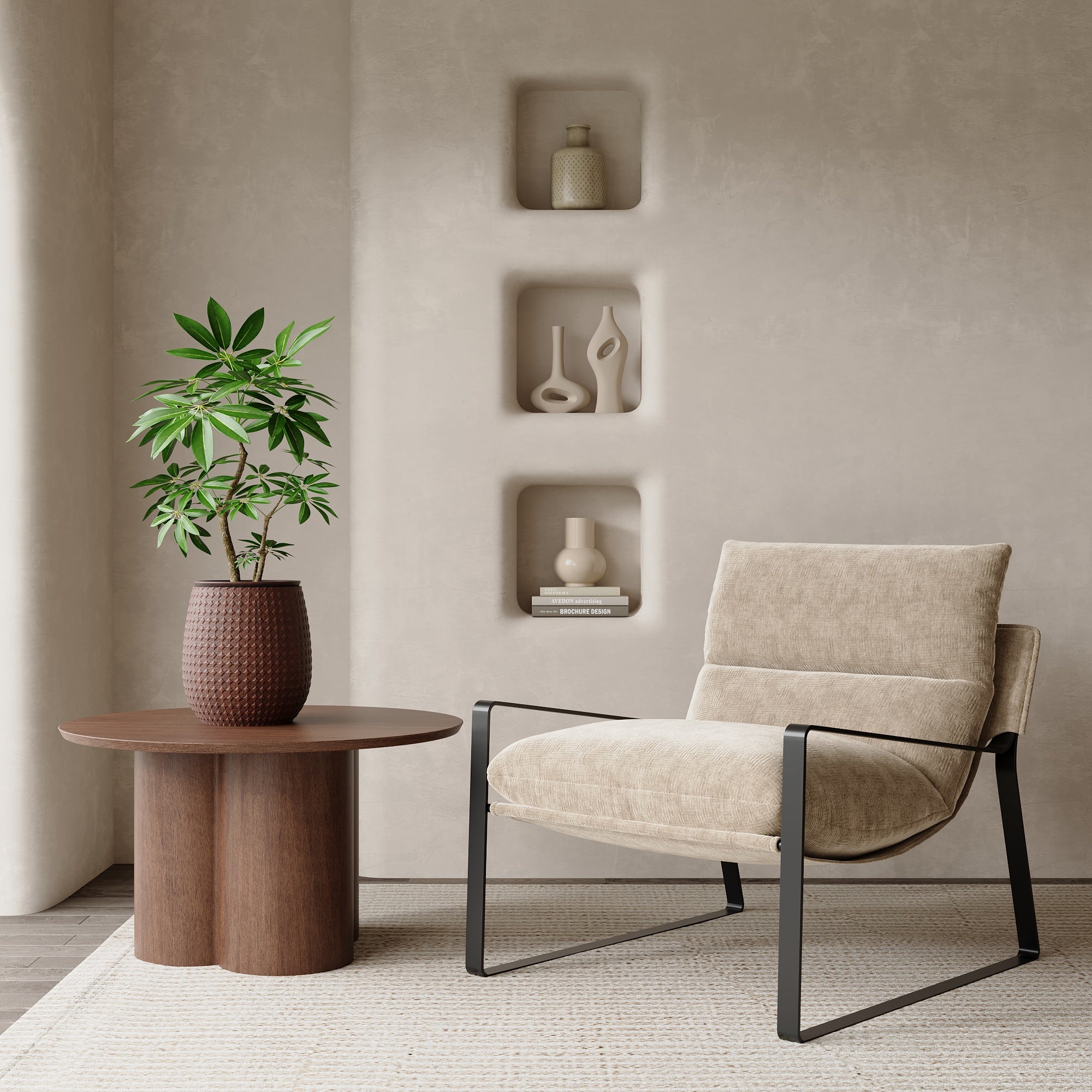 3 Cache-Pots Zen motif losanges rouge brique