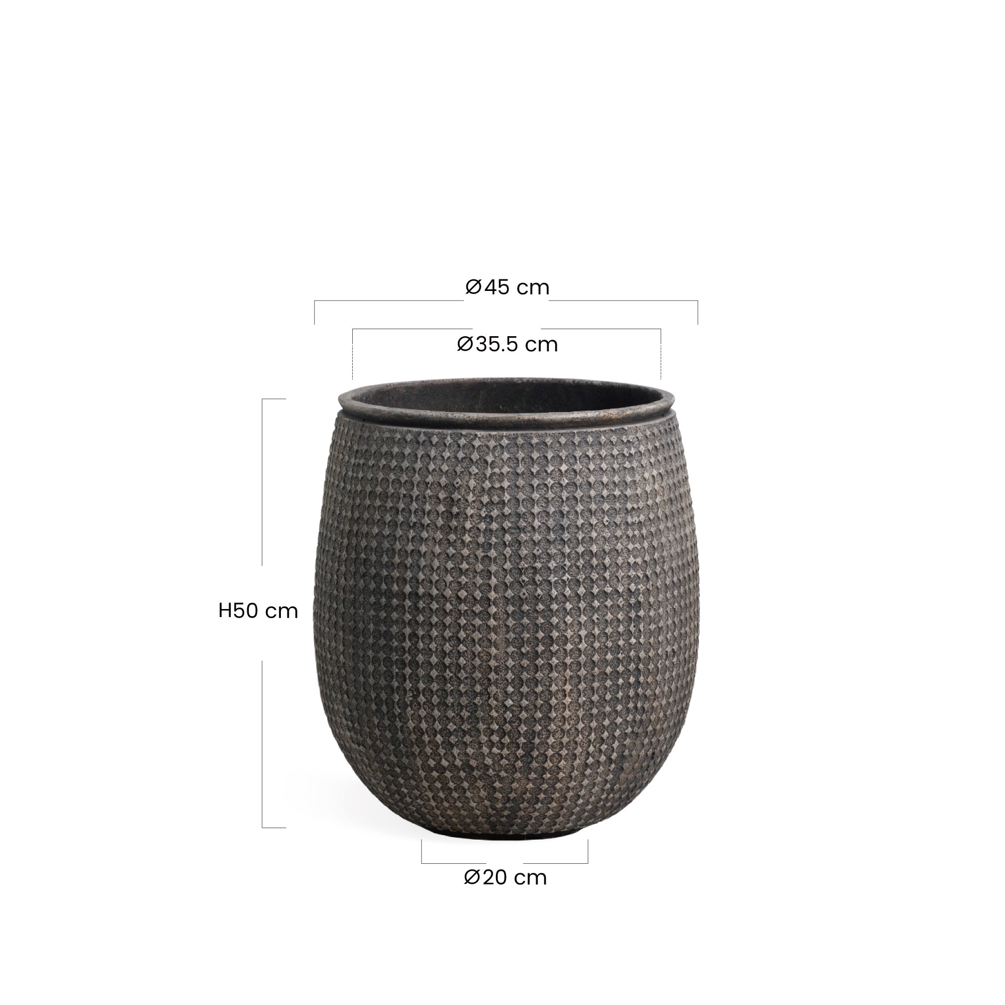 Fioriera Zen con motivo a rombi da 50 cm