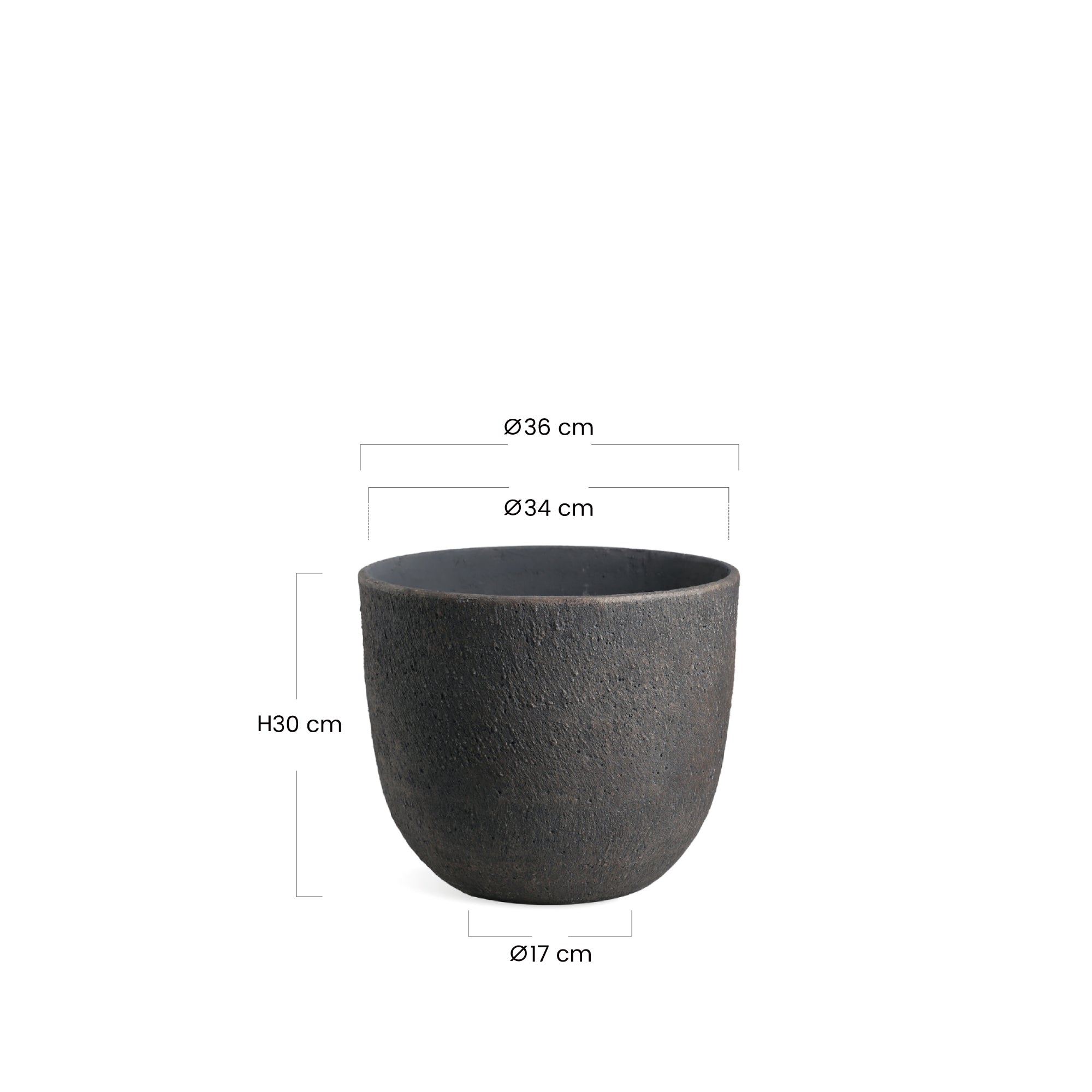 Cache-Pot Terra arrondi 36 cm