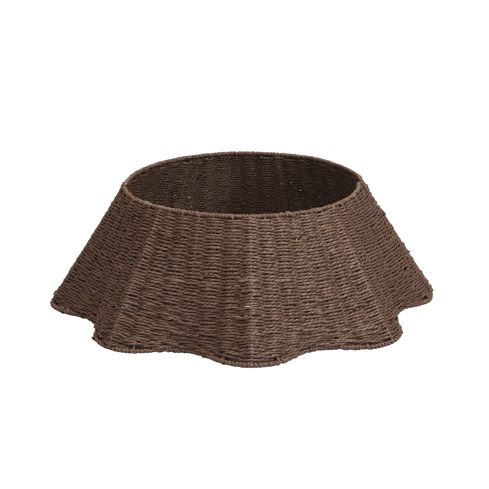 Cache-pied de sapin de Noël ondulé marron 65 cm