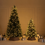 Cache-pied de sapin de Noël ondulé 65 cm, marron, corde de papier