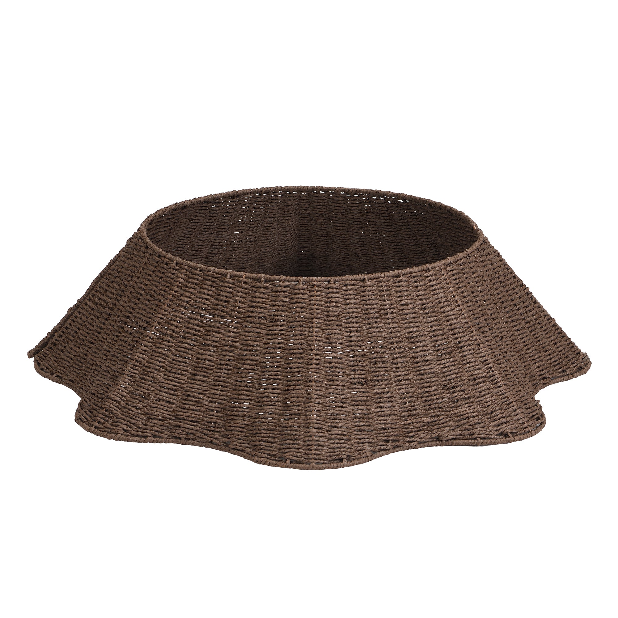 Cache-pied de sapin de Noël ondulé marron 84 cm