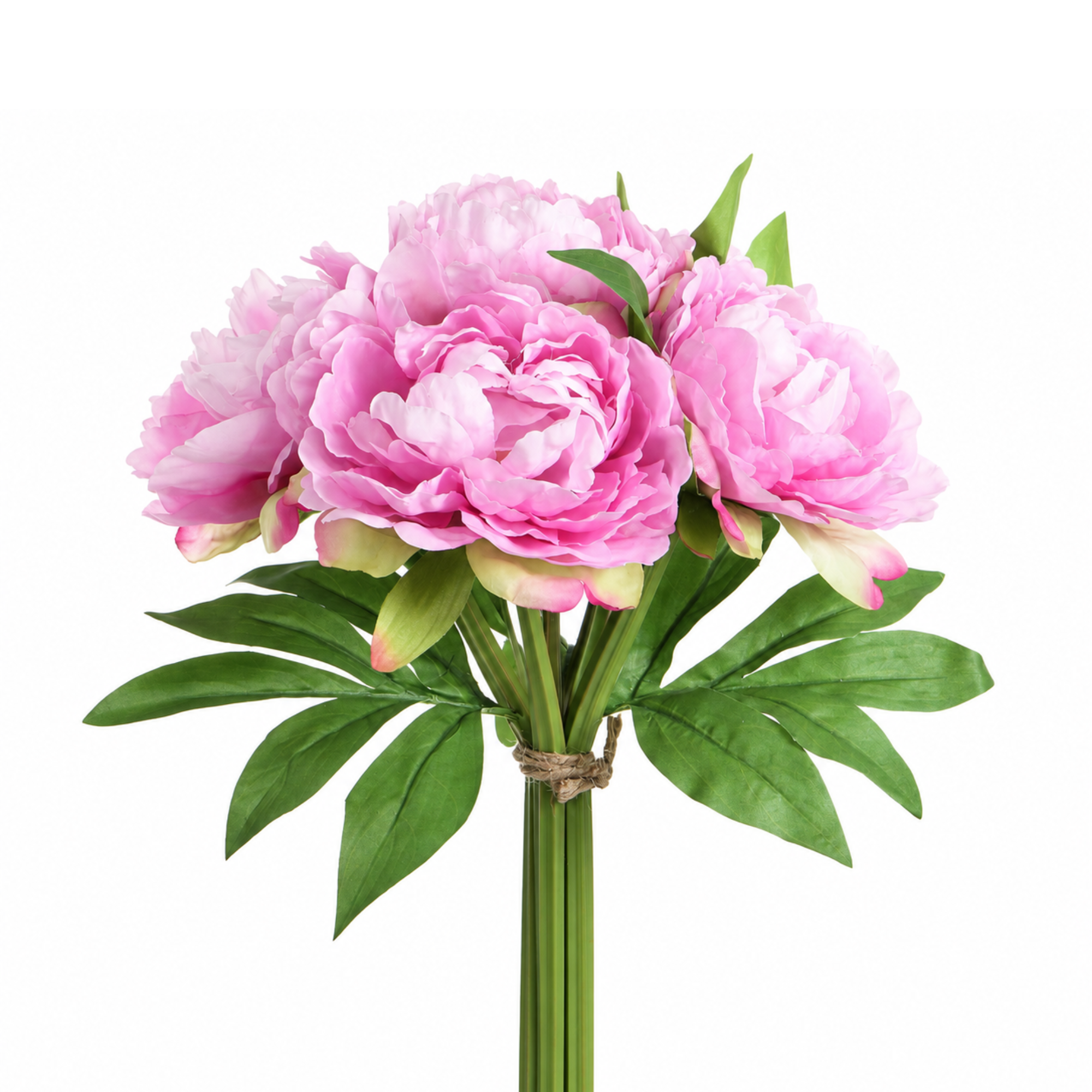 Bouquet de Pivoines 35 cm rose, bouquet de fleurs artificielles, packshot fond blanc, Sia Deco