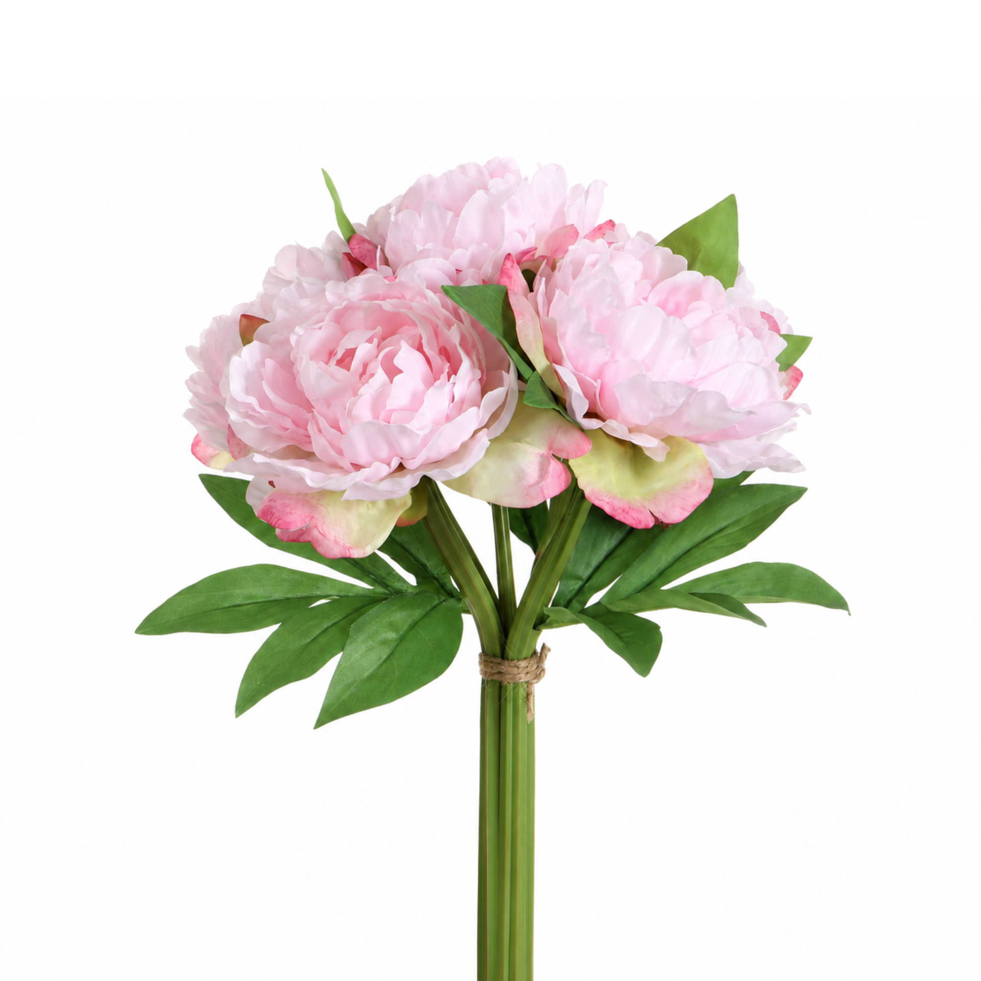 Bouquet de Pivoines 35 cm rose pâle, bouquet de fleurs artificielles, packshot fond blanc, Sia Deco