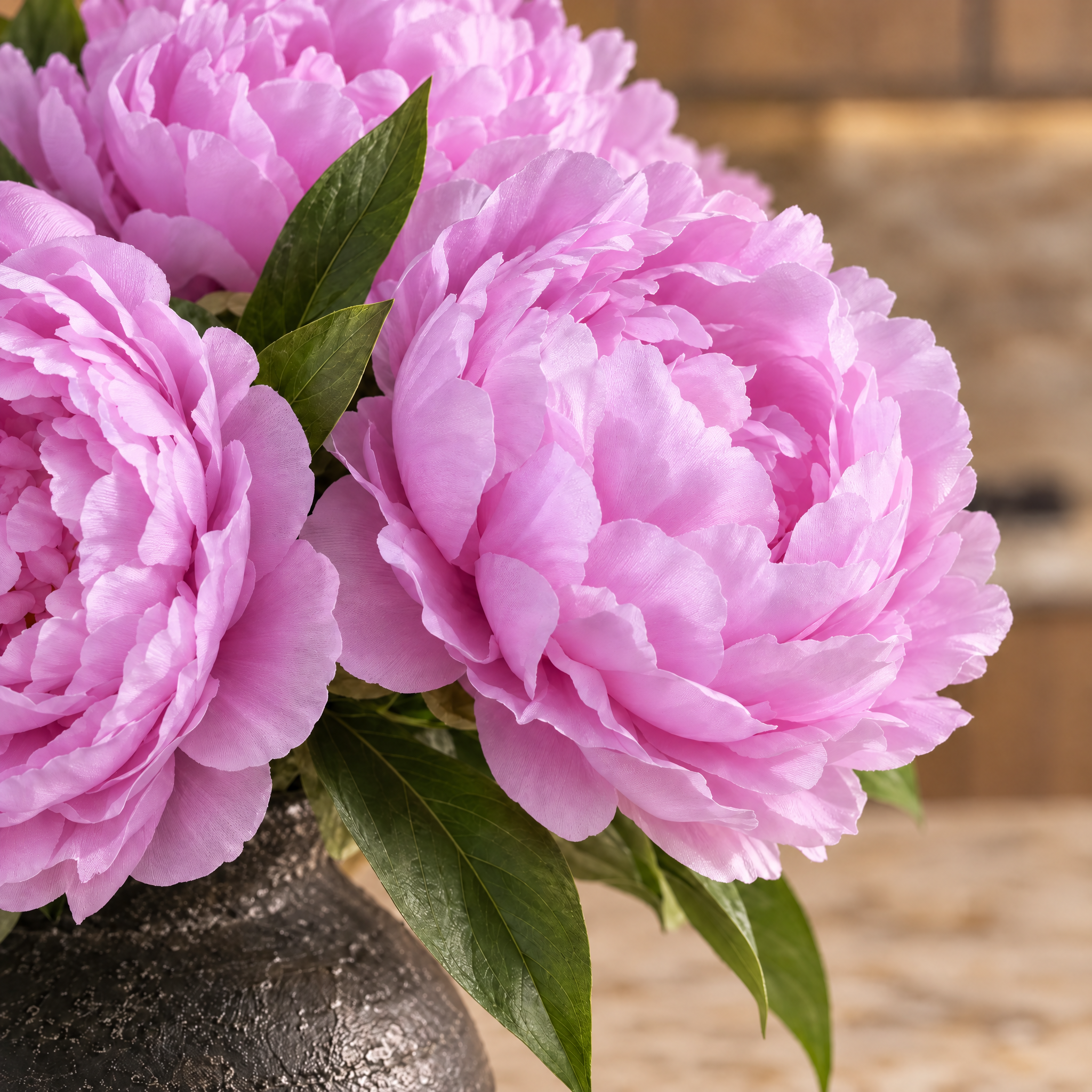 Tige de Pivoine 40 cm rose, fleur artificielle, focus produit, Sia Deco