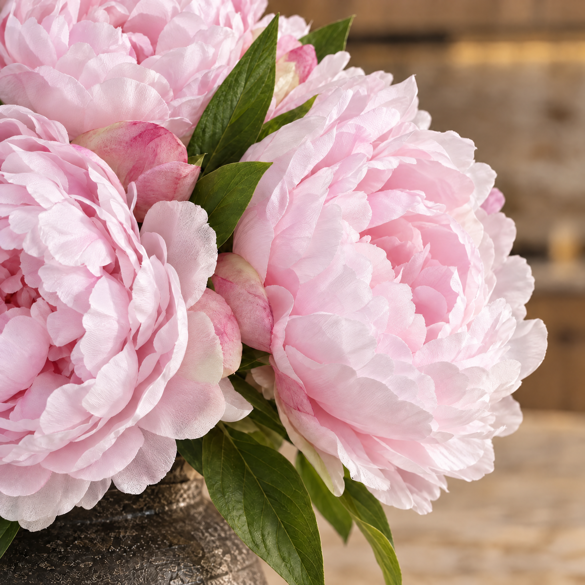 Tige de Pivoine 40 cm rose pâle, fleur artificielle, focus produit, Sia Deco