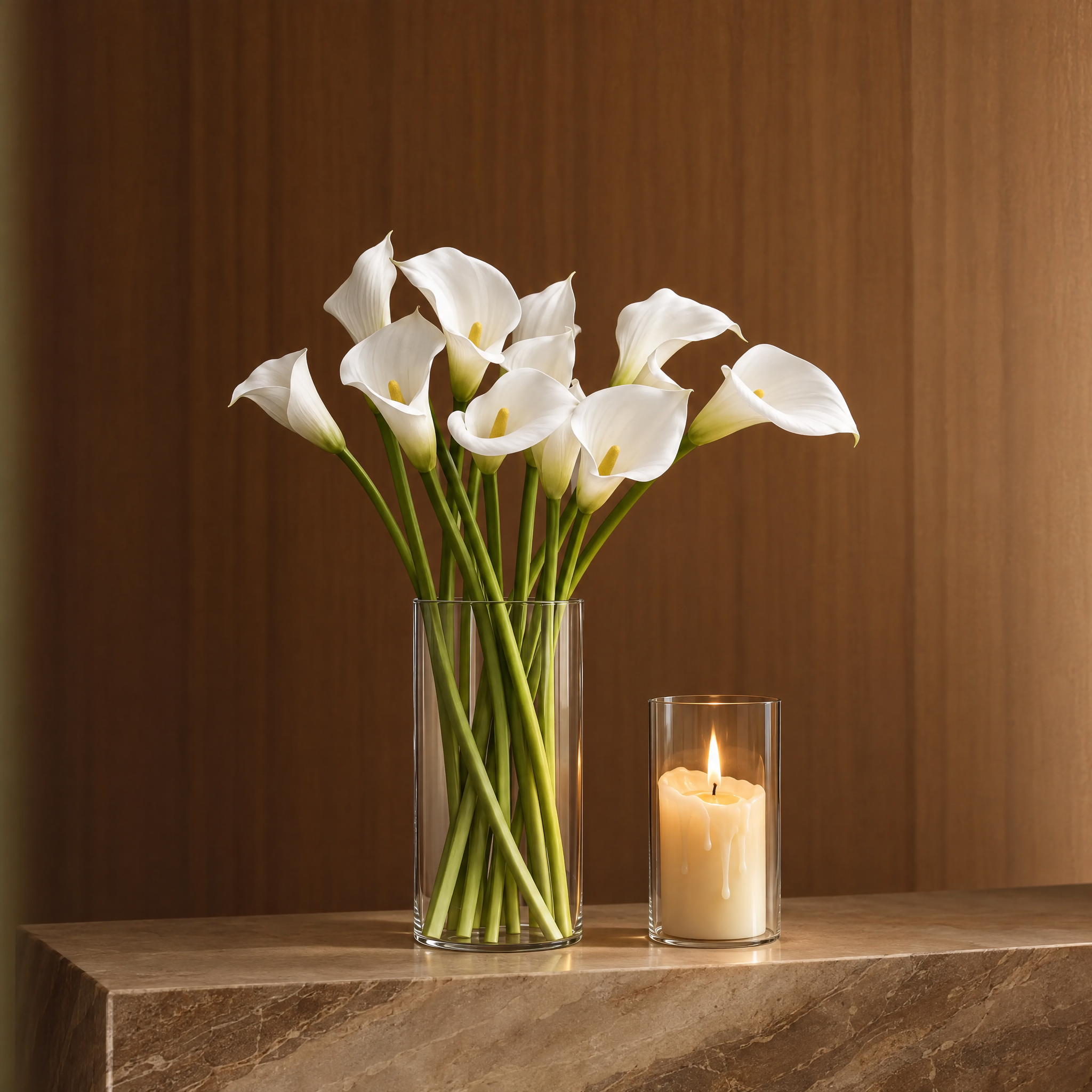 Tige d'Arum 75 cm blanc, fleur artificielle, photo d'ambiance, Sia Deco