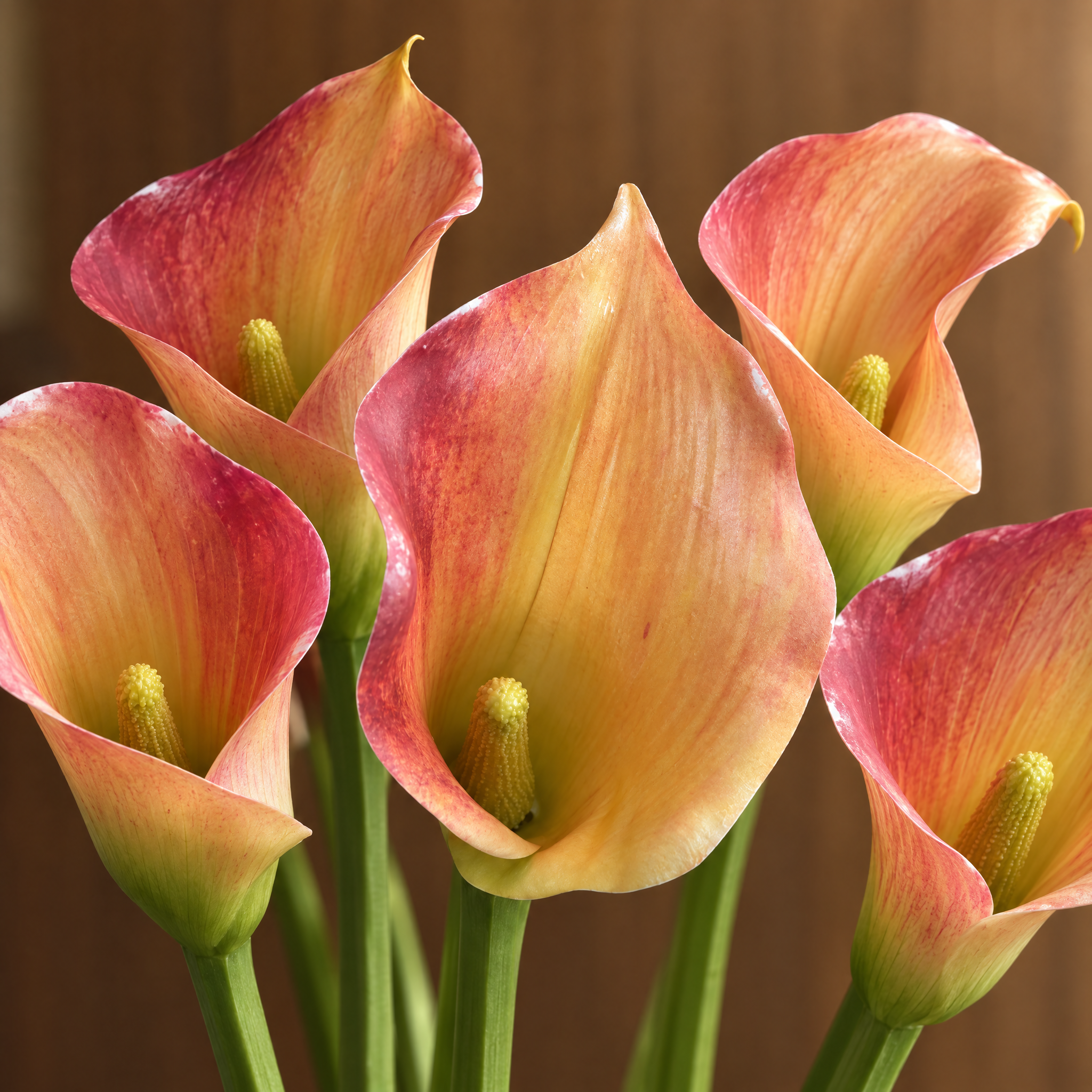 Tige d'Arum 75 cm orange, fleur artificielle, focus produit, Sia Deco