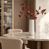Tige de Cerisier en fleur 50 cm rouge, branche fleurie artificielle, photo d'ambiance, Sia Deco