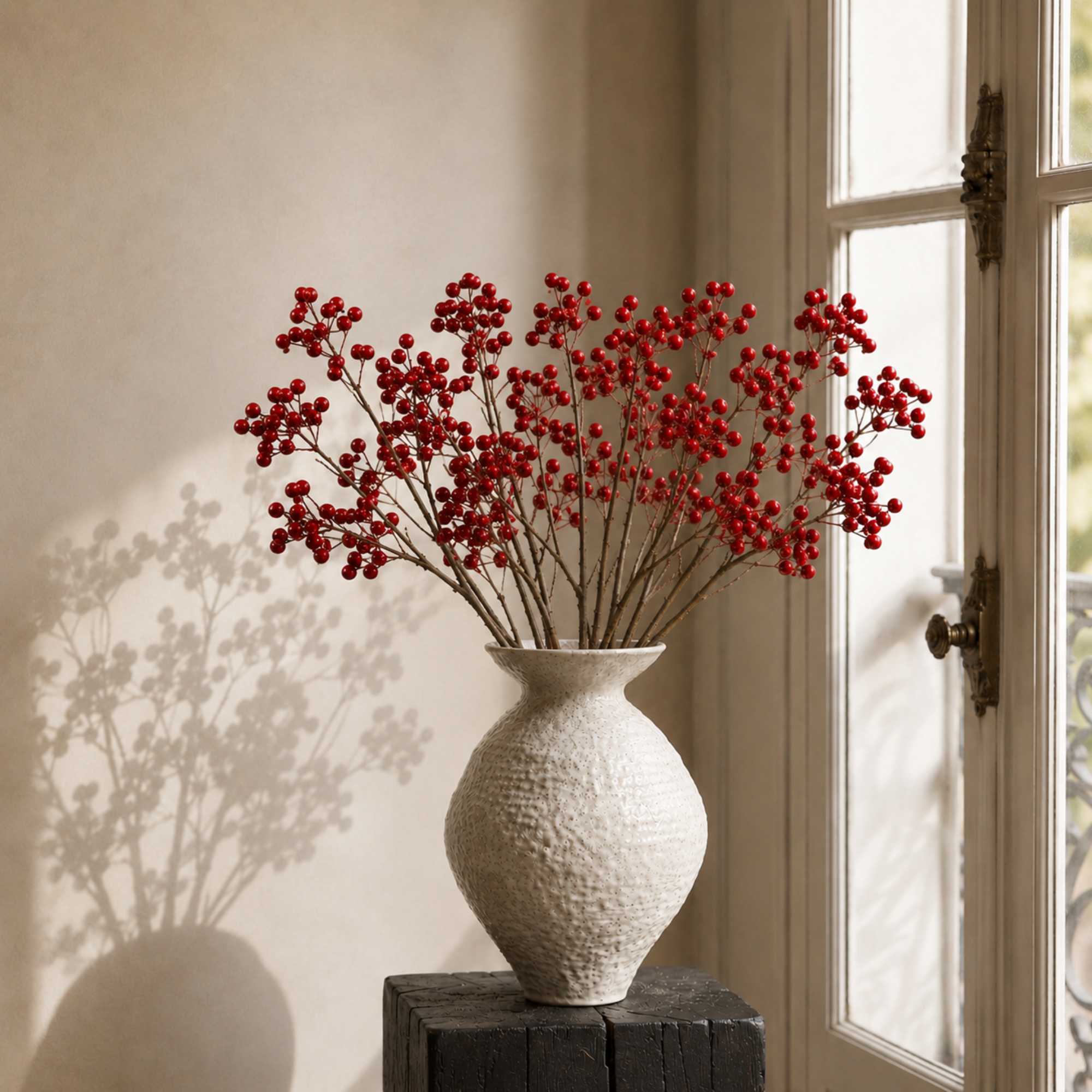 Tige de Baies 50 cm rouge, baies artificielles, vue complémentaire, Sia Deco