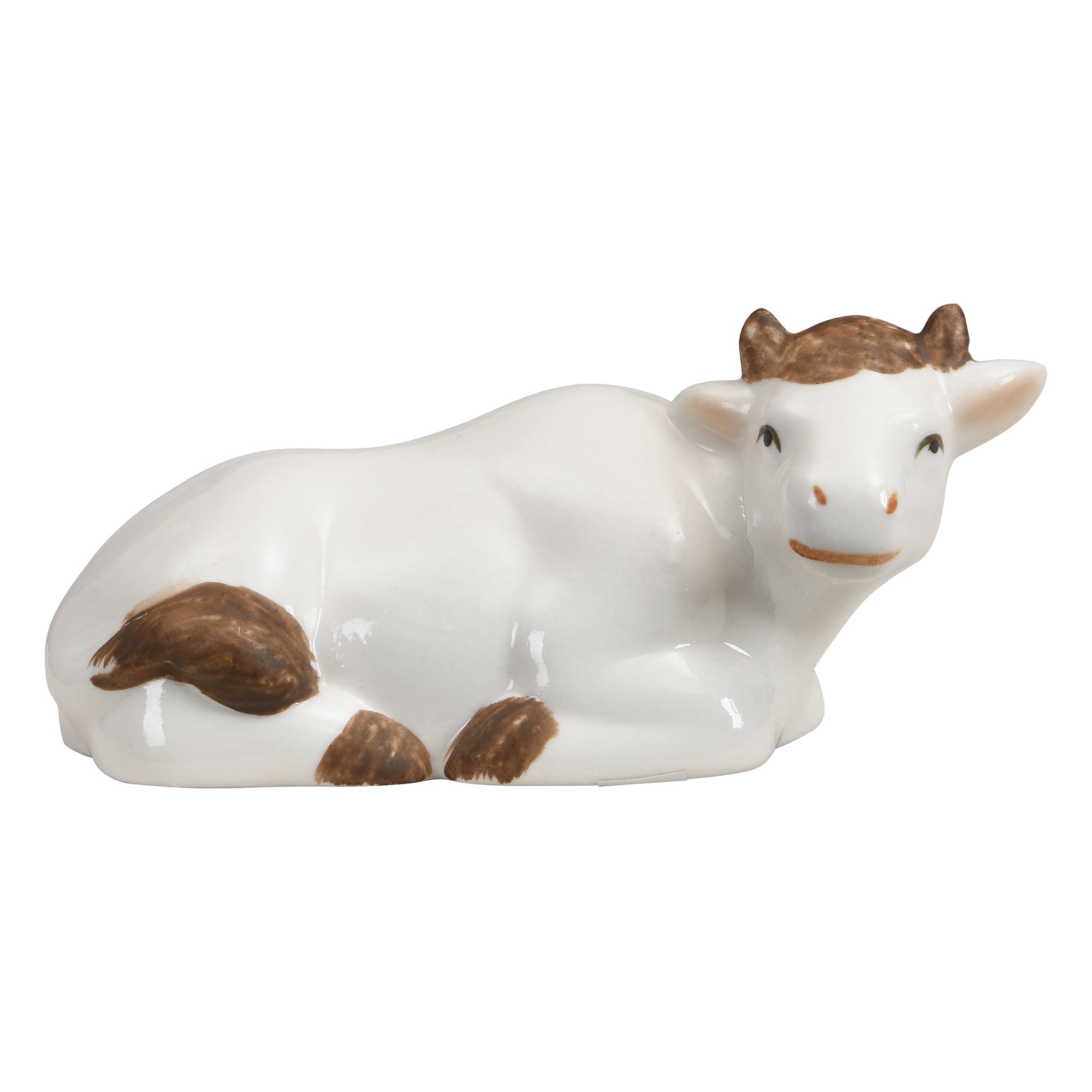 Figurine de la crèche de Noël Céleste en porcelaine blanc crème et doré, détail