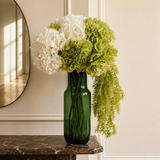 Bouquet d'Hortensias verts et blancs 8 tiges