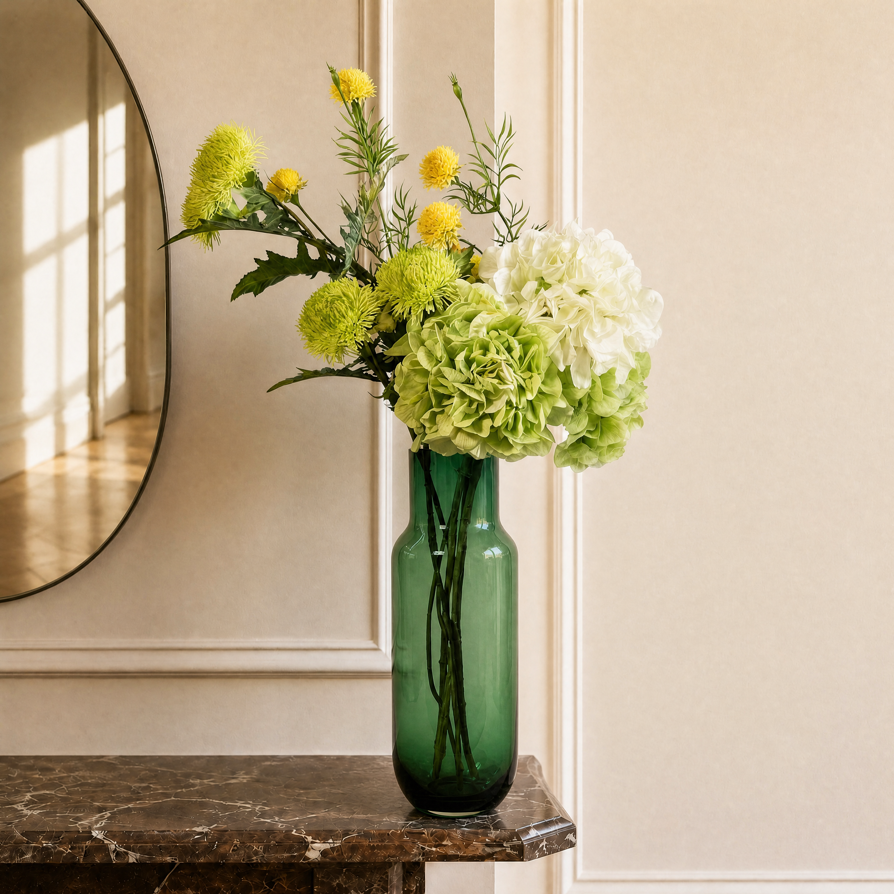 Bouquet d’Hortensias verts 7 tiges