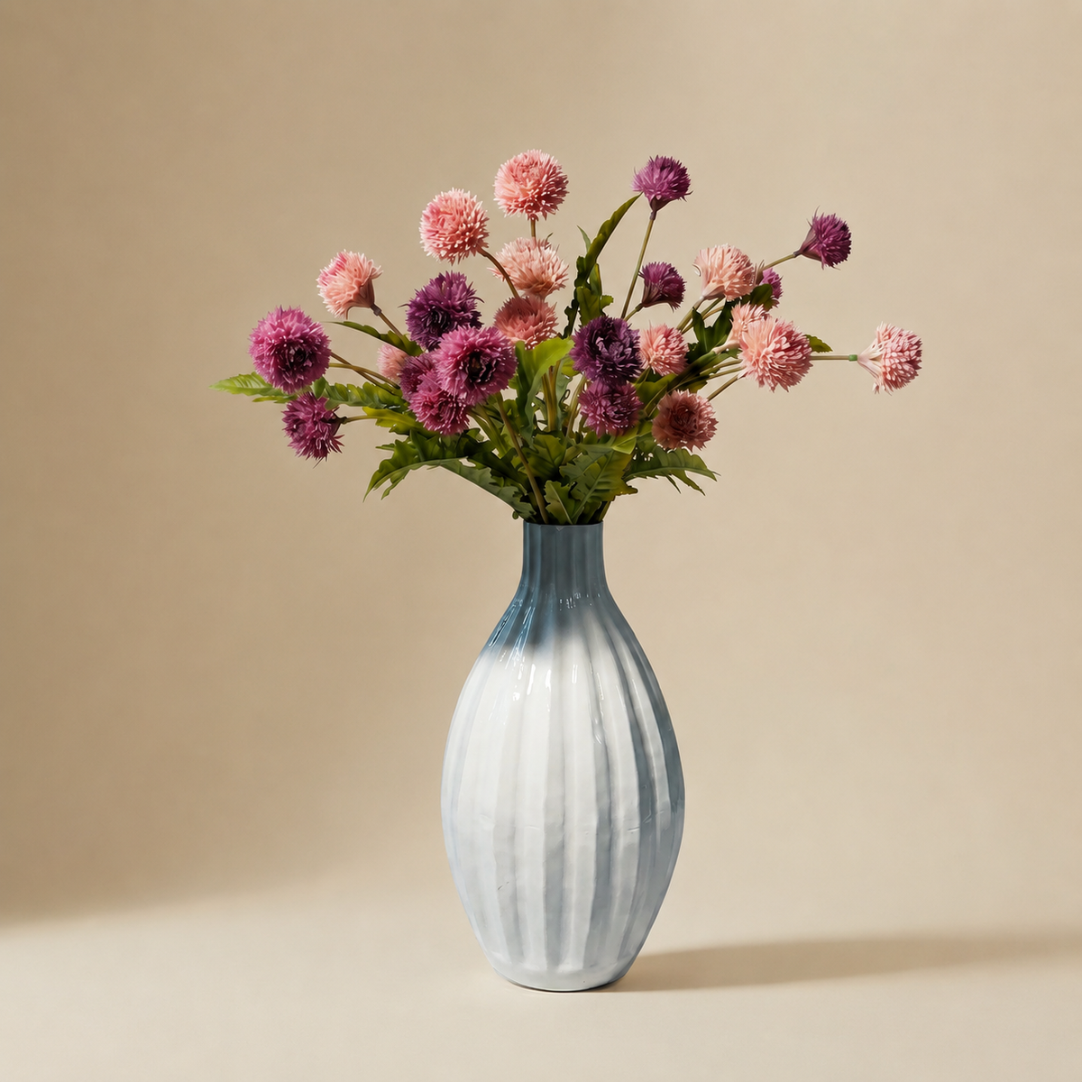 Bouquet de Chrysanthèmes rose et violet 6 tiges