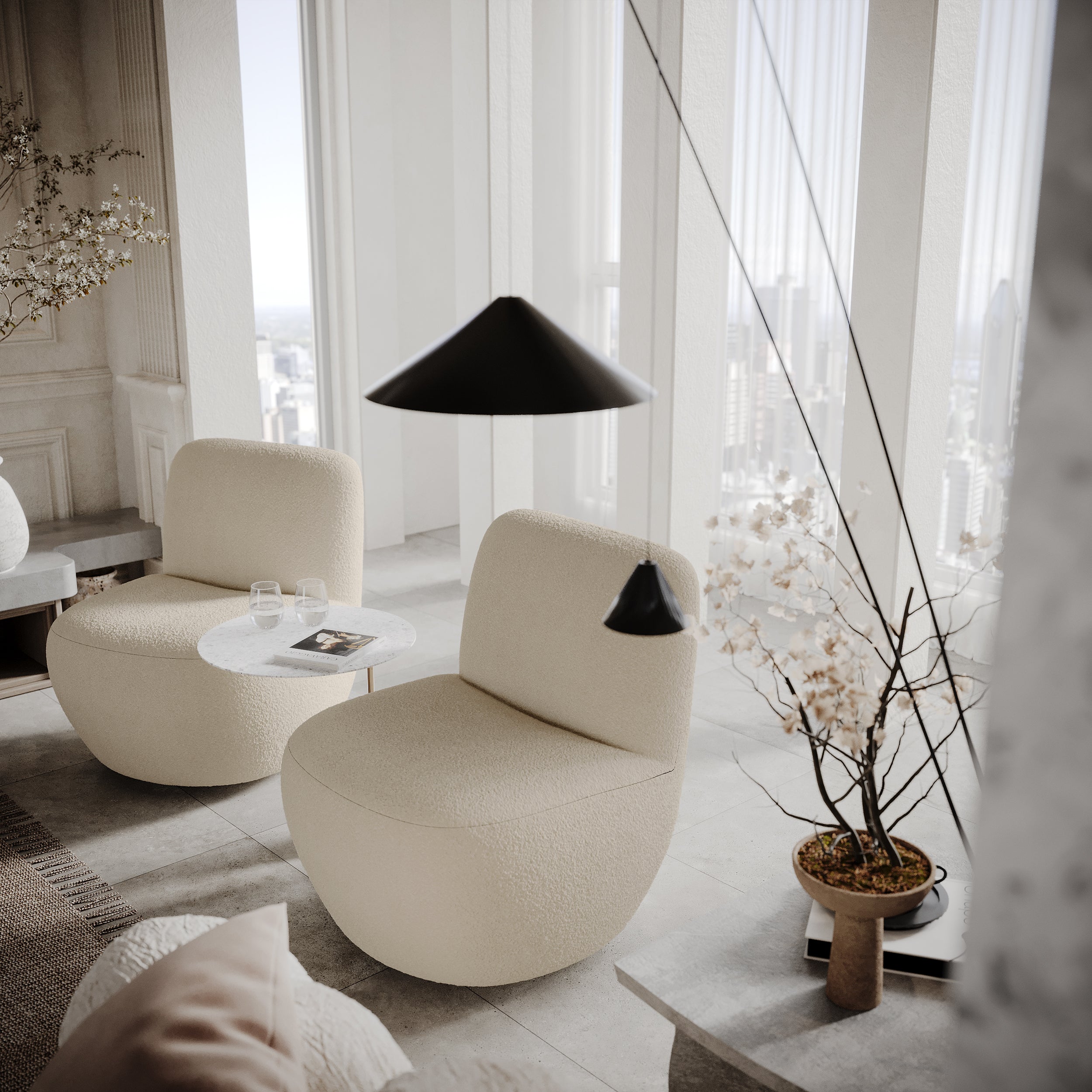 Lot de 2 fauteuils pivotant Jena