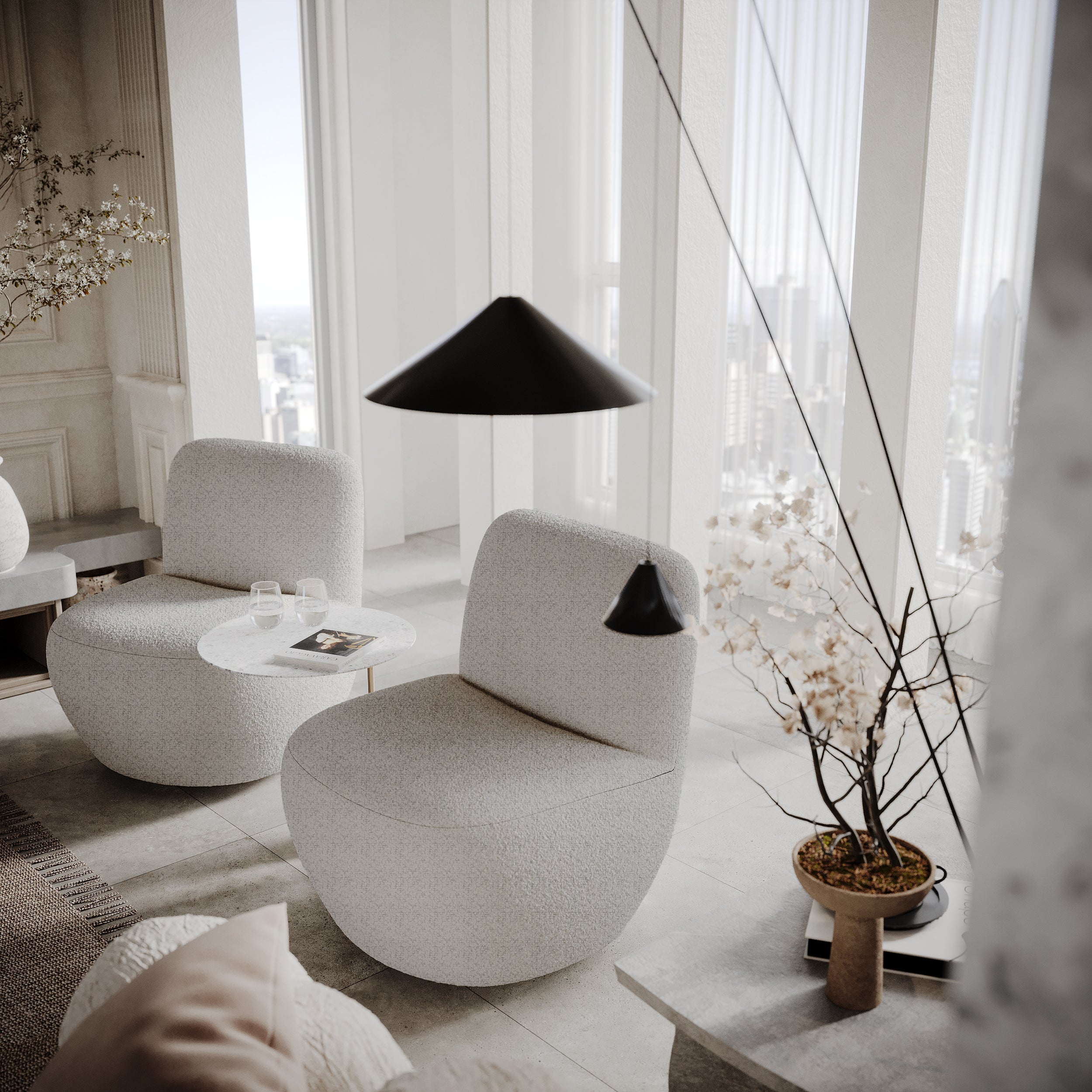 Lot de 2 fauteuils pivotant Jena