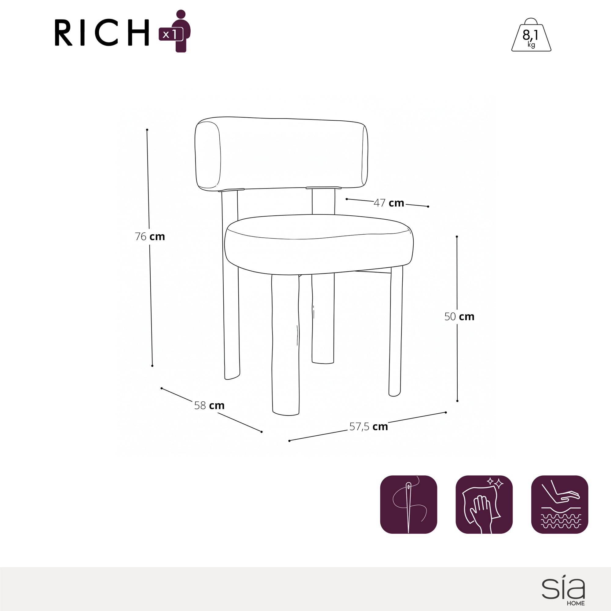 Set di 2 sedie Rich