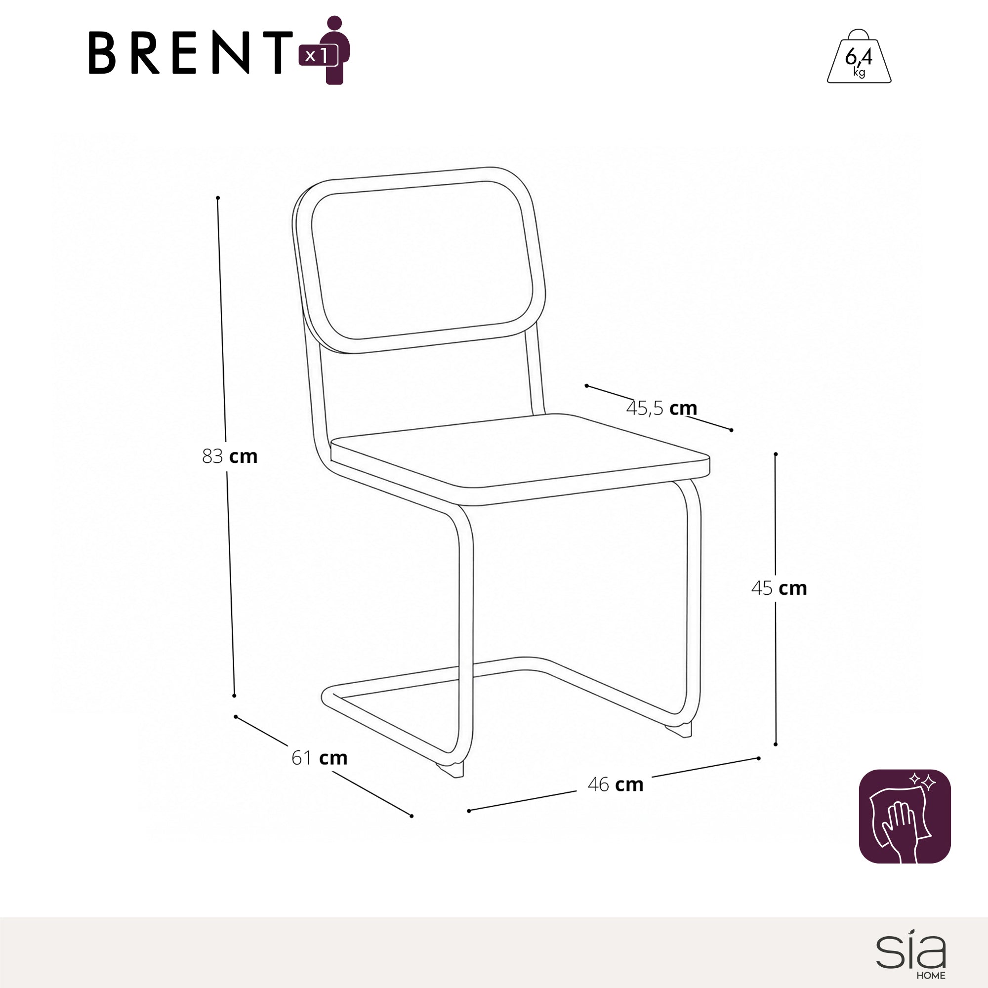 Set di 2 sedie Brent in rattan scuro
