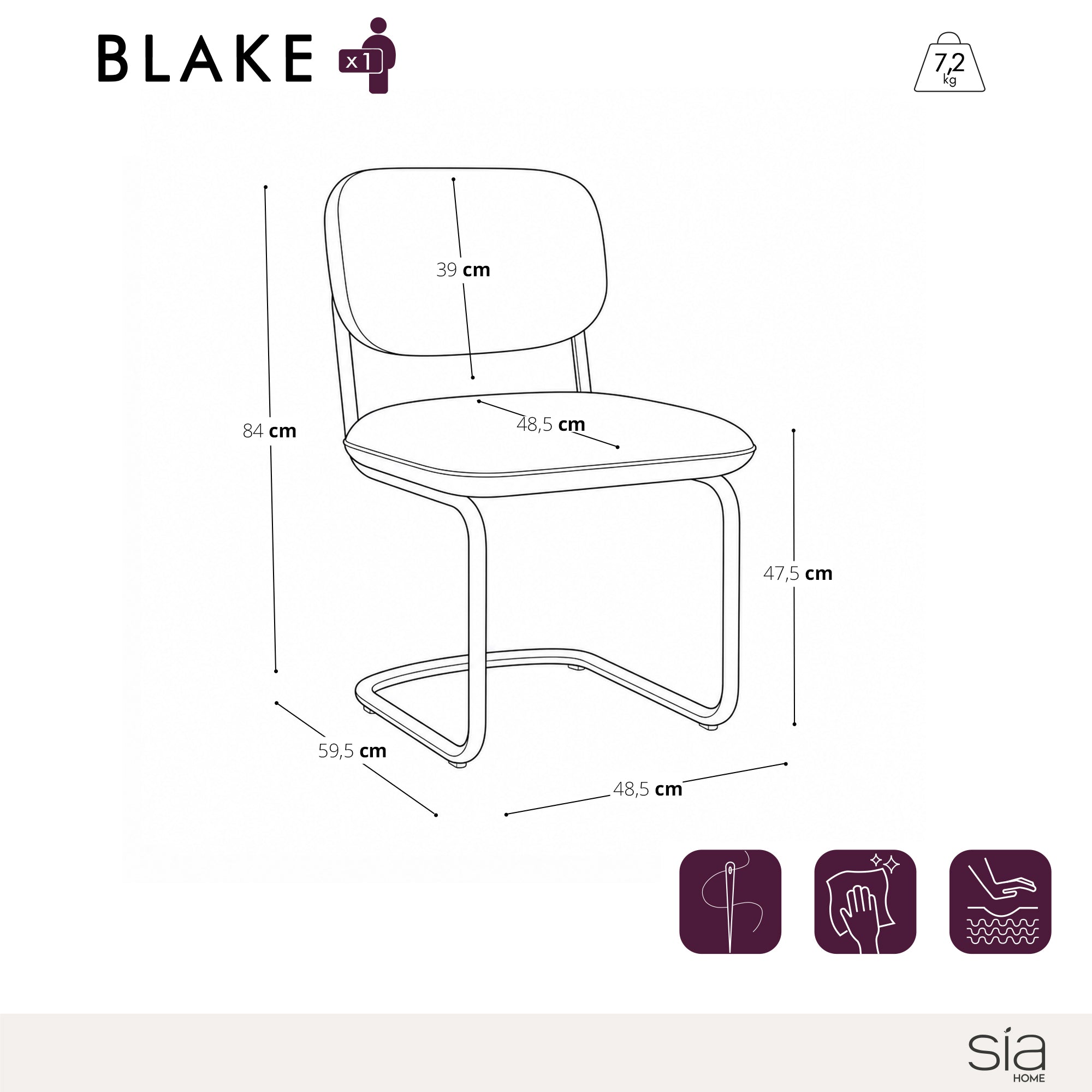 Set di 2 sedie Blake