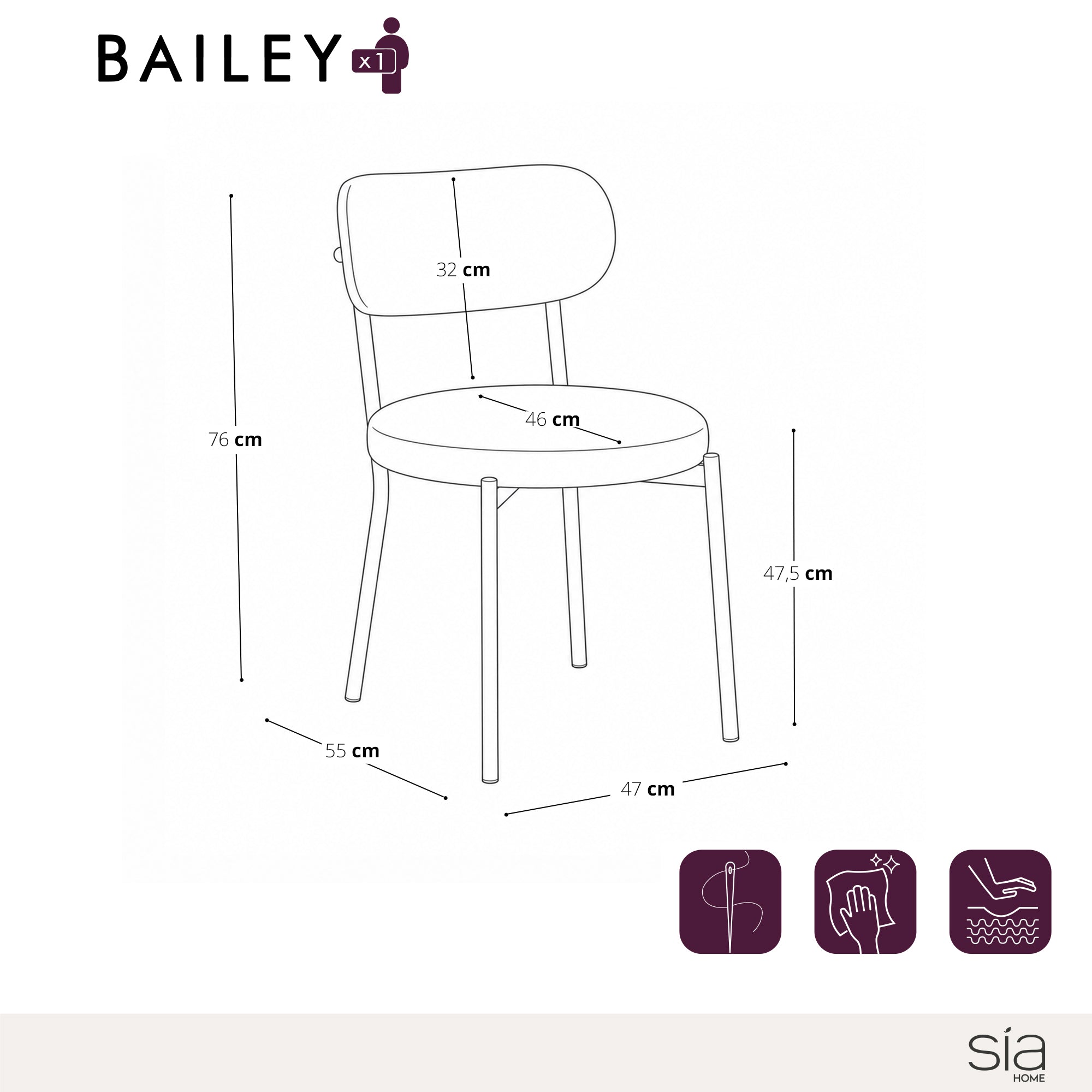 Set di 2 sedie Bailey