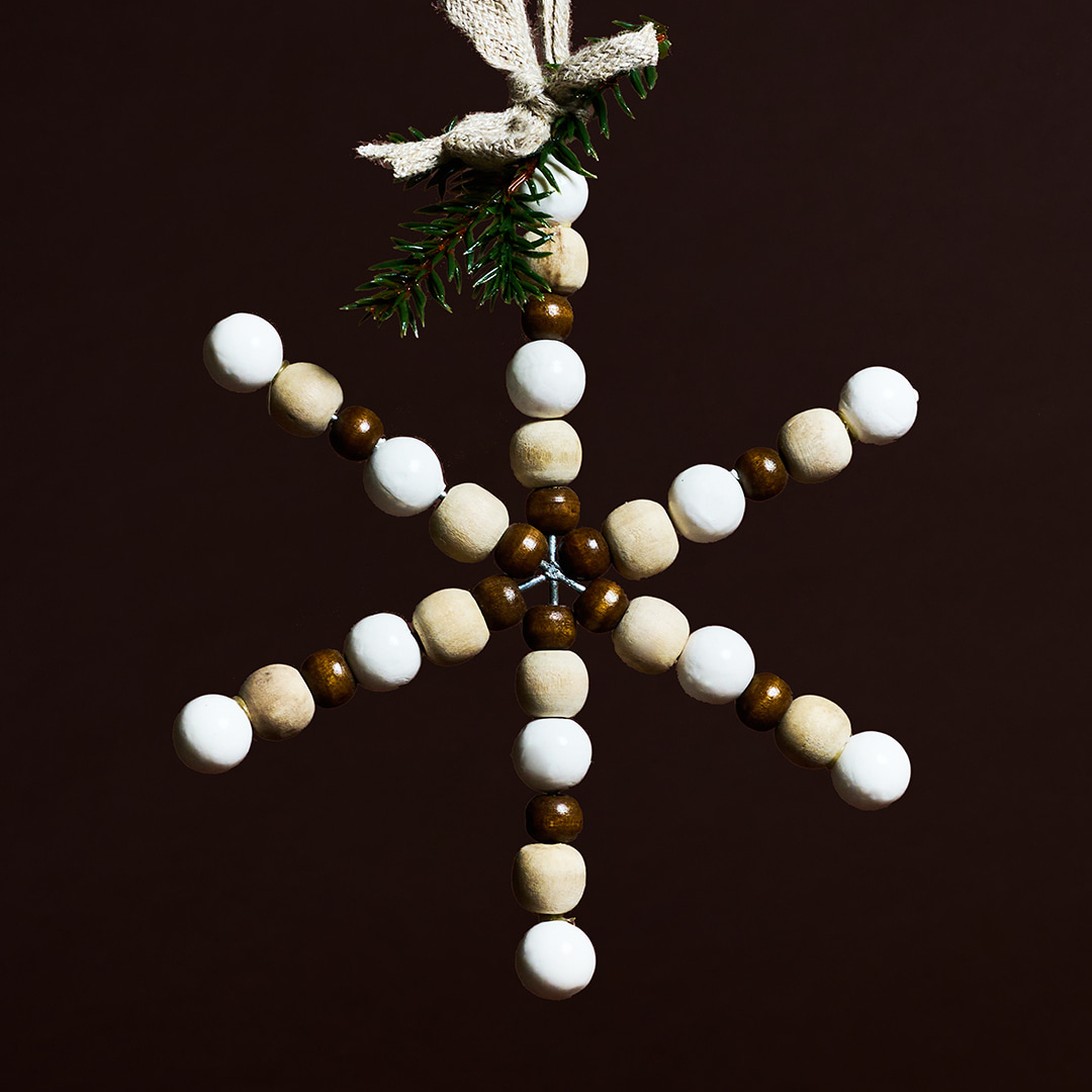 Suspension de Noël Natura Flocon en Bois 15 cm