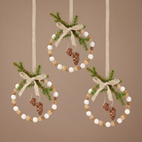 Suspension de Noël Cercle Natura 13 cm Beige