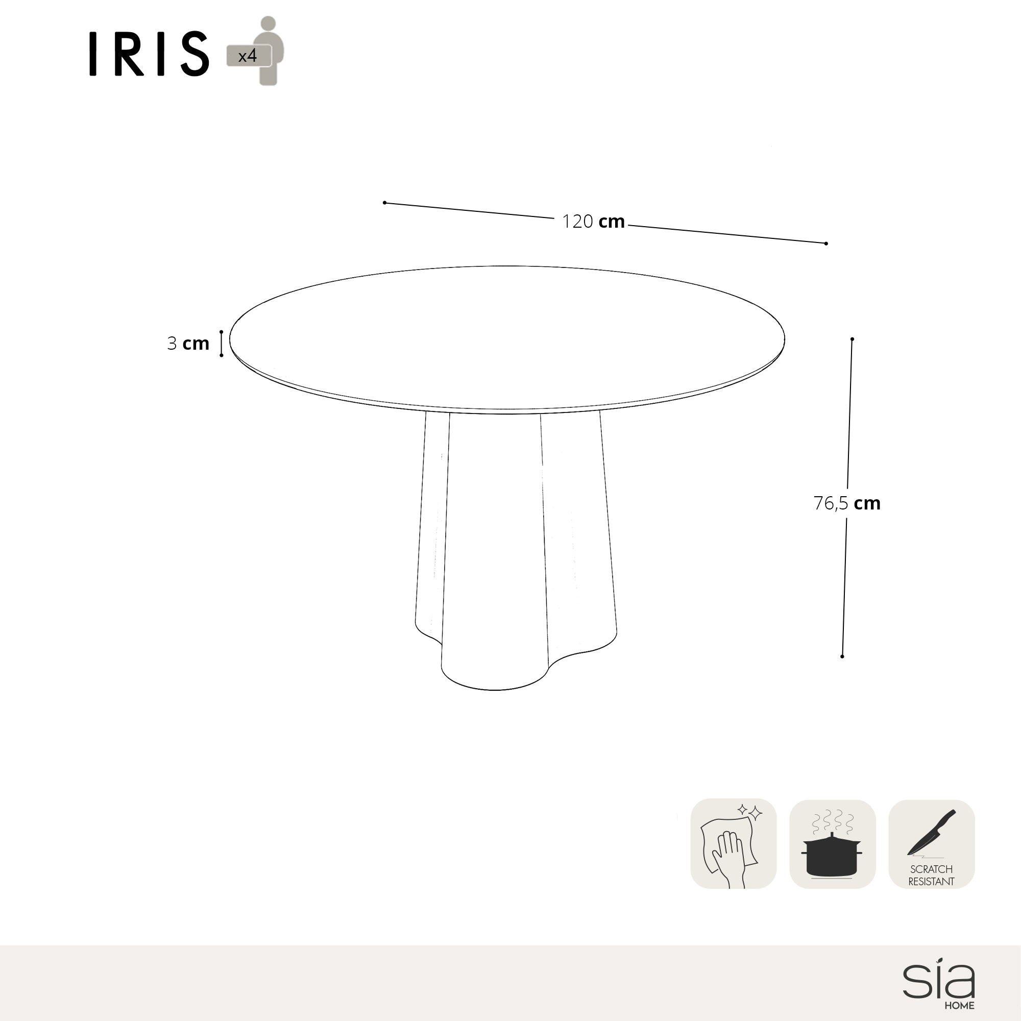 Tavolo da pranzo Iris