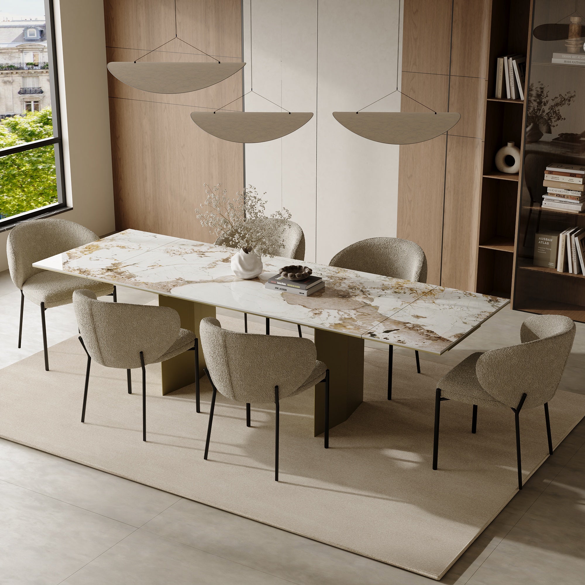 Table à manger extensible Rose