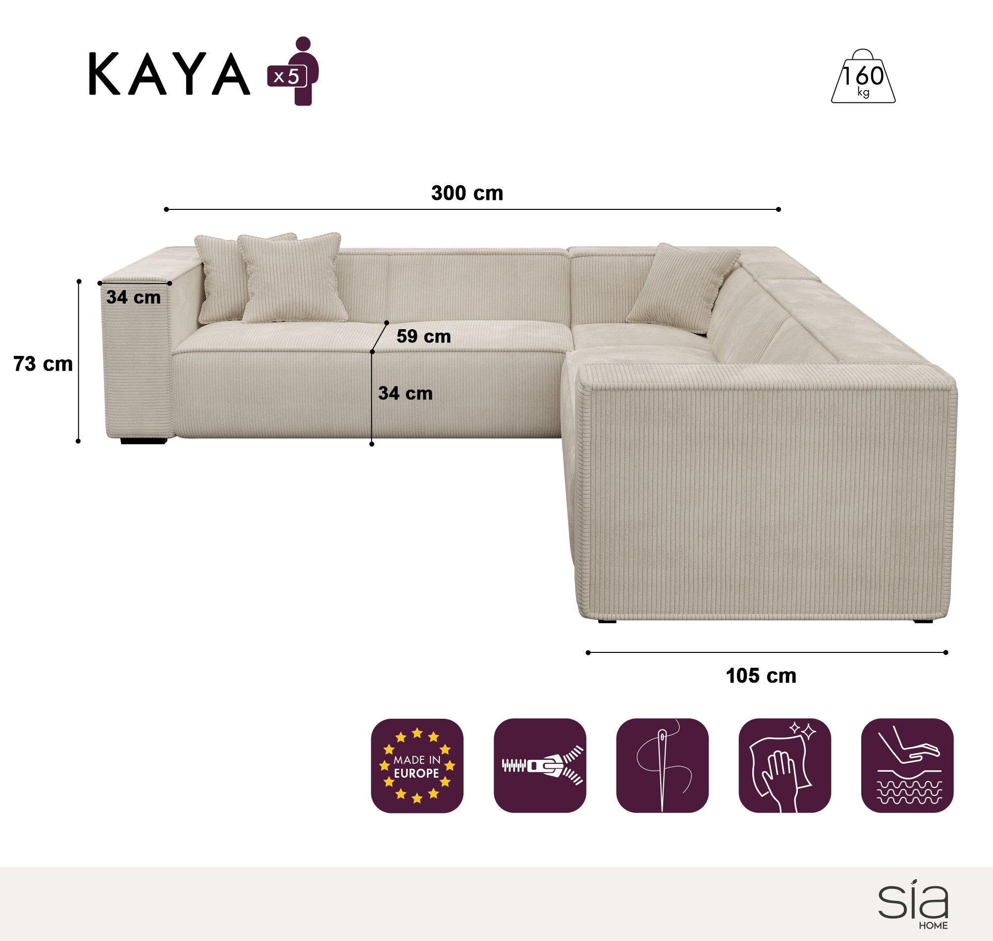 Canapé Grand Angle Kaya