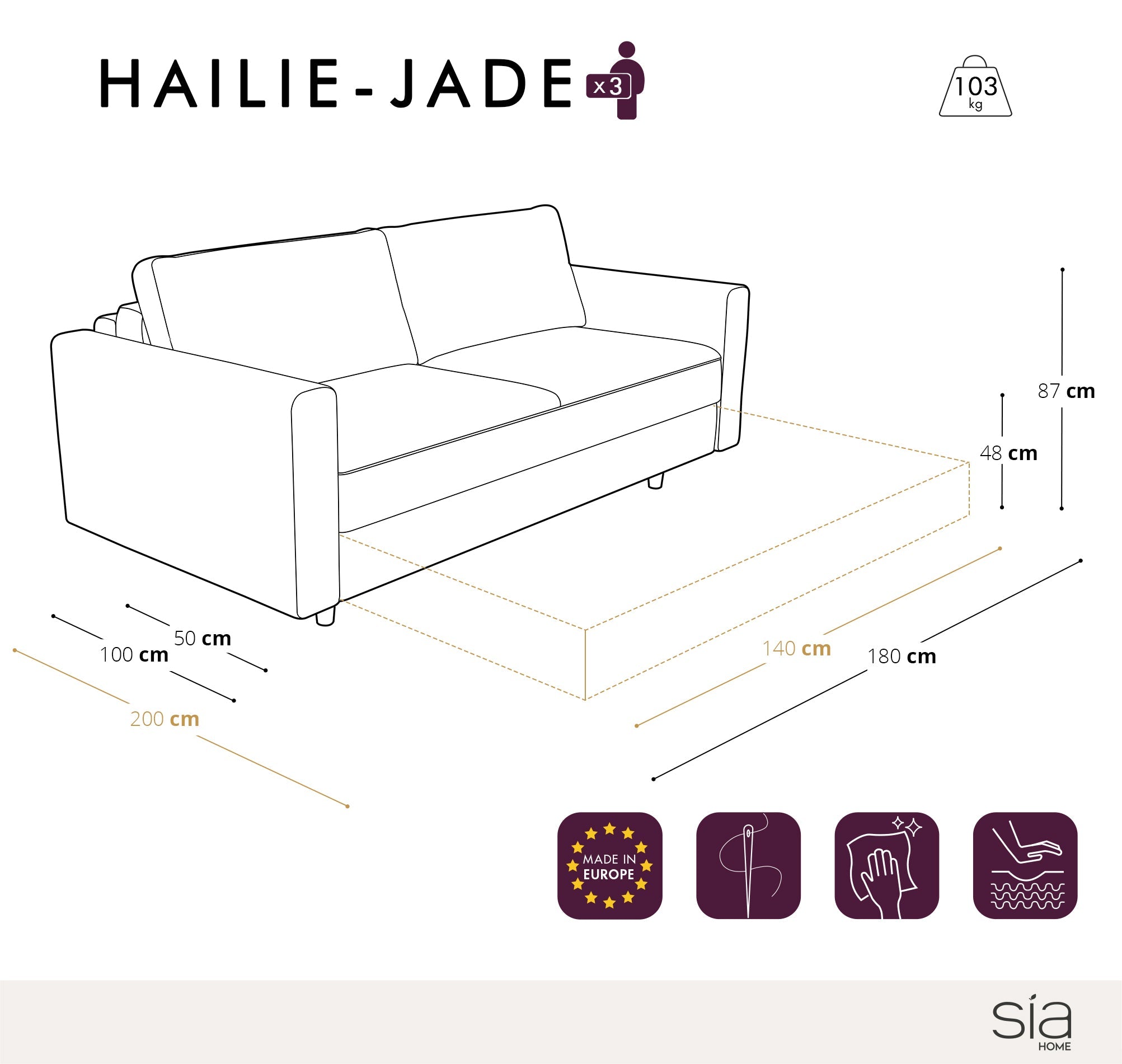 Sofá convertible Hailie-Jade