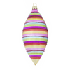 Extended Striped and Glittery Red Christmas Bauble
