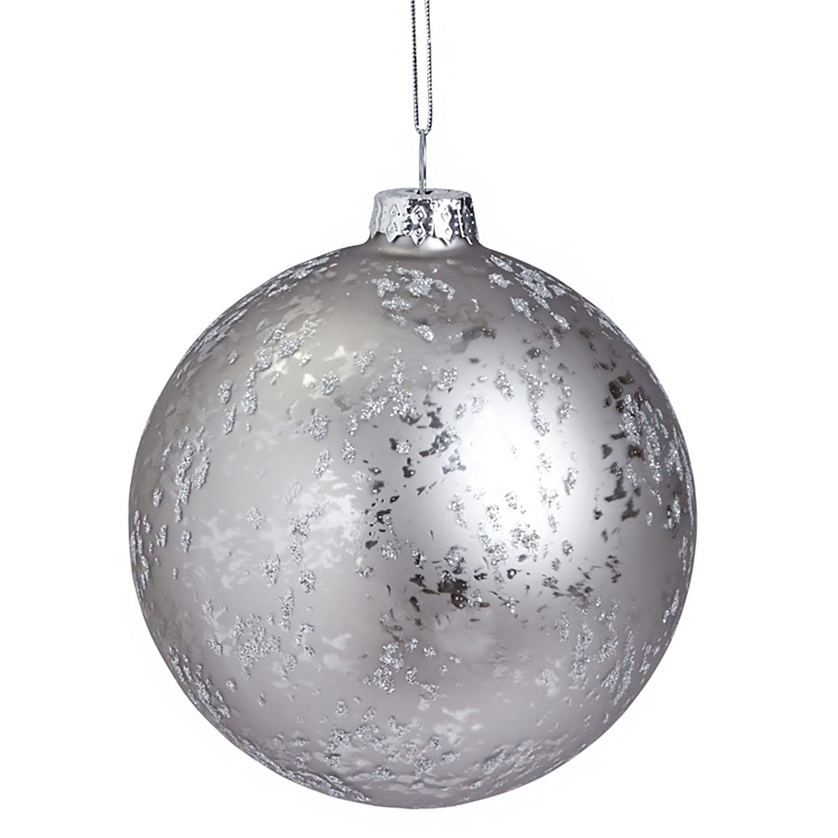 Pallina di Natale glitterata e opaca 10 cm
