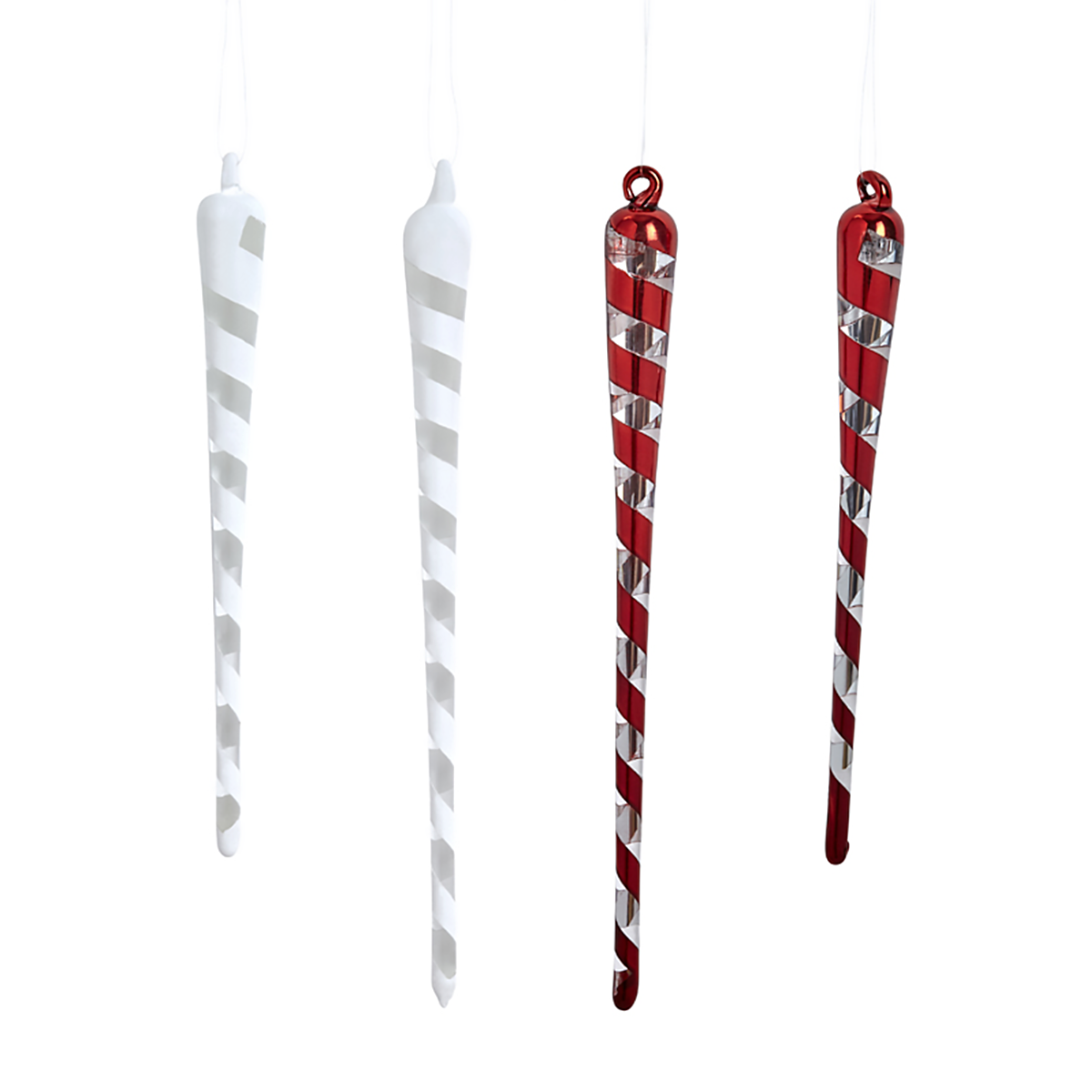 Suspensions de Noël Lappi Glaçons Set de 4 rouge en verre soufflé