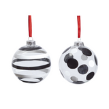 Boules de Noël Graphiques Transparentes noir en verre