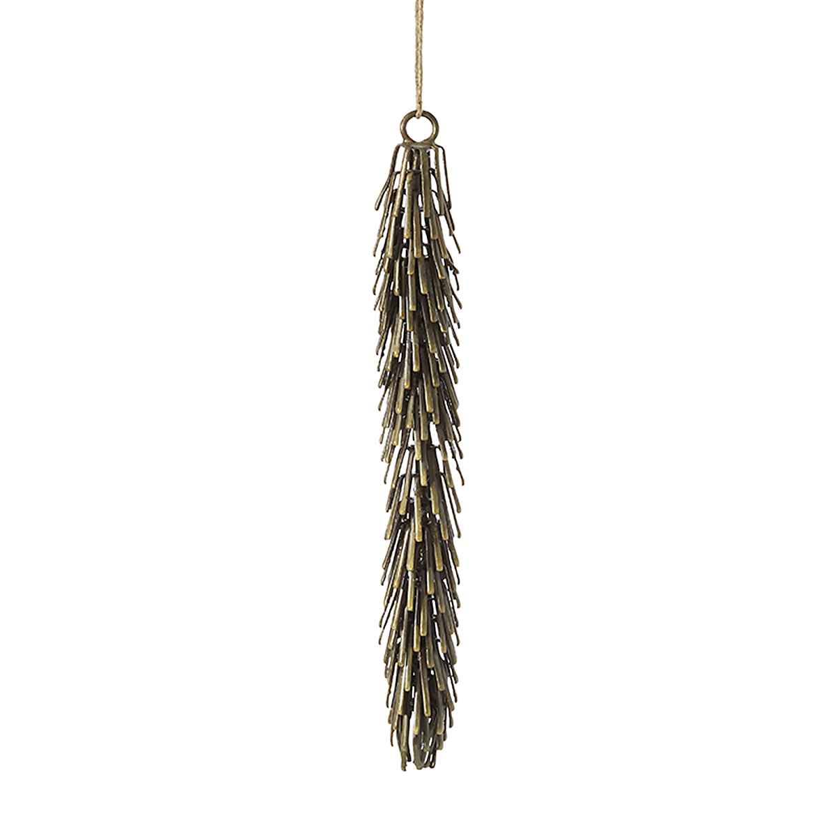 Suspension de Noël Pomme de Pin Métal 16 cm marron en fer