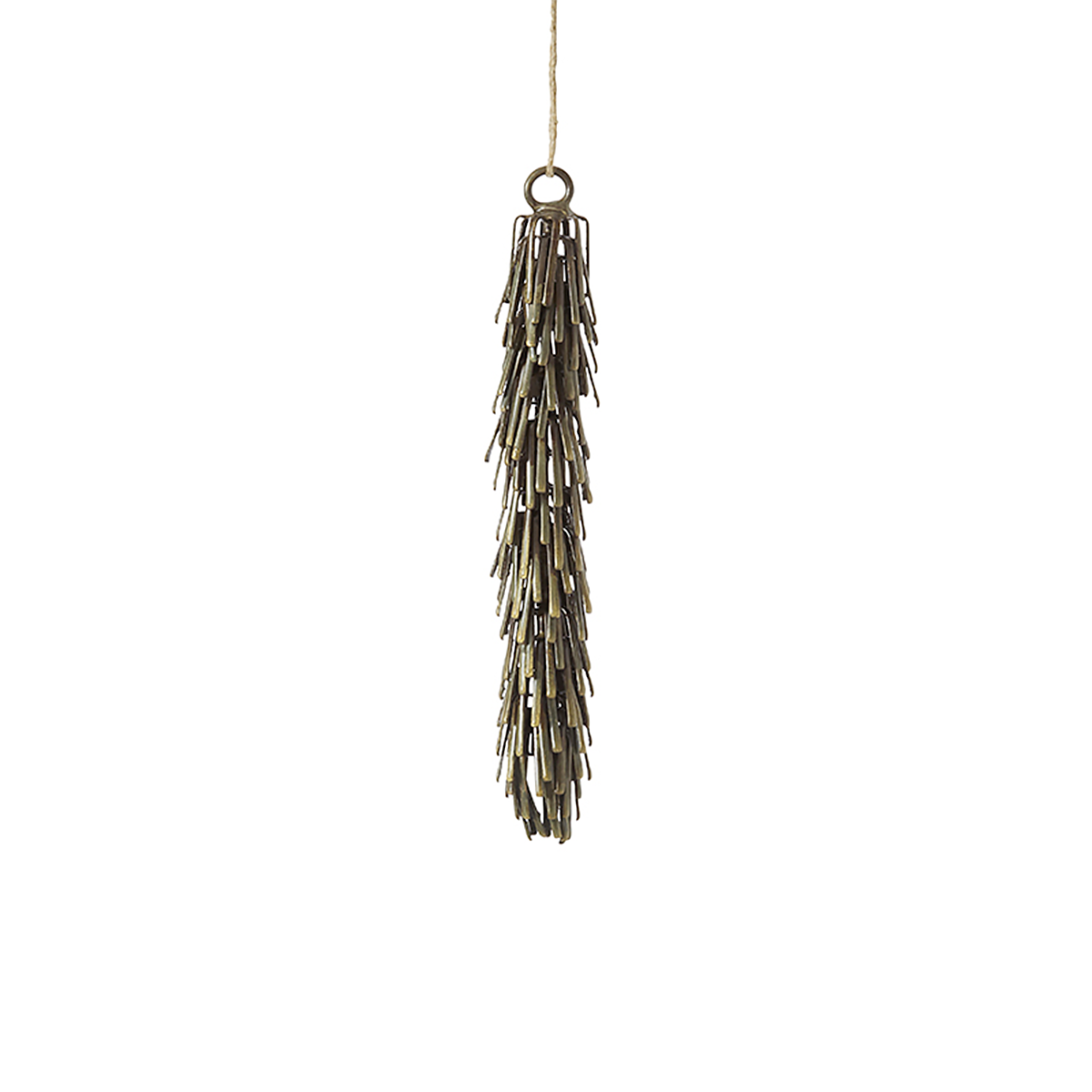 Suspension de Noël Pomme de Pin Métal 13 cm marron en fer