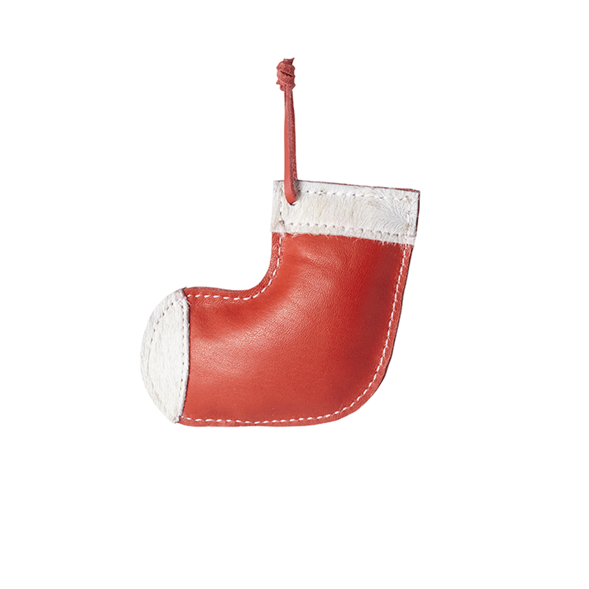 Colgante navideño botín de cuero