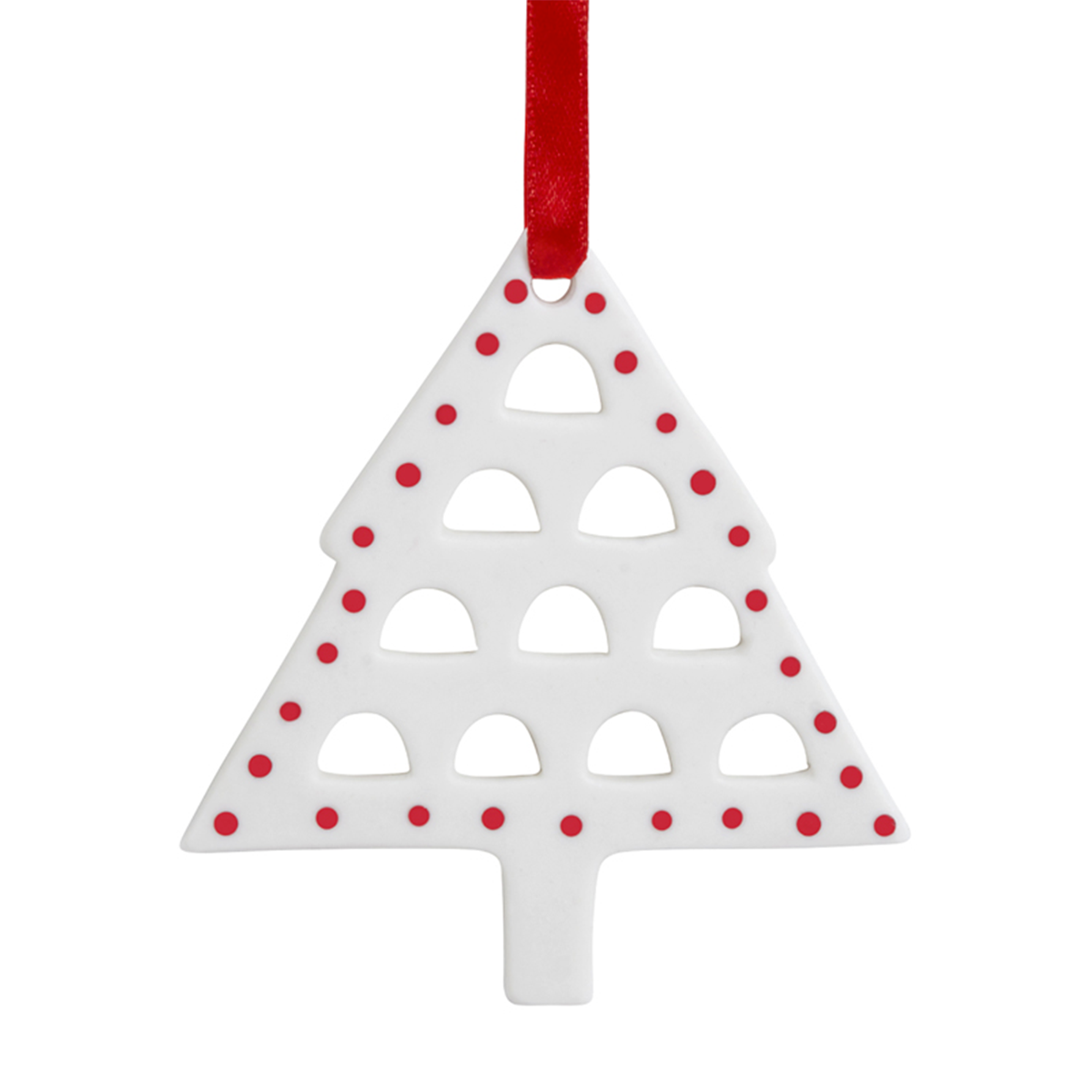 Colgante navideño Lappi abeto con lunares rojos