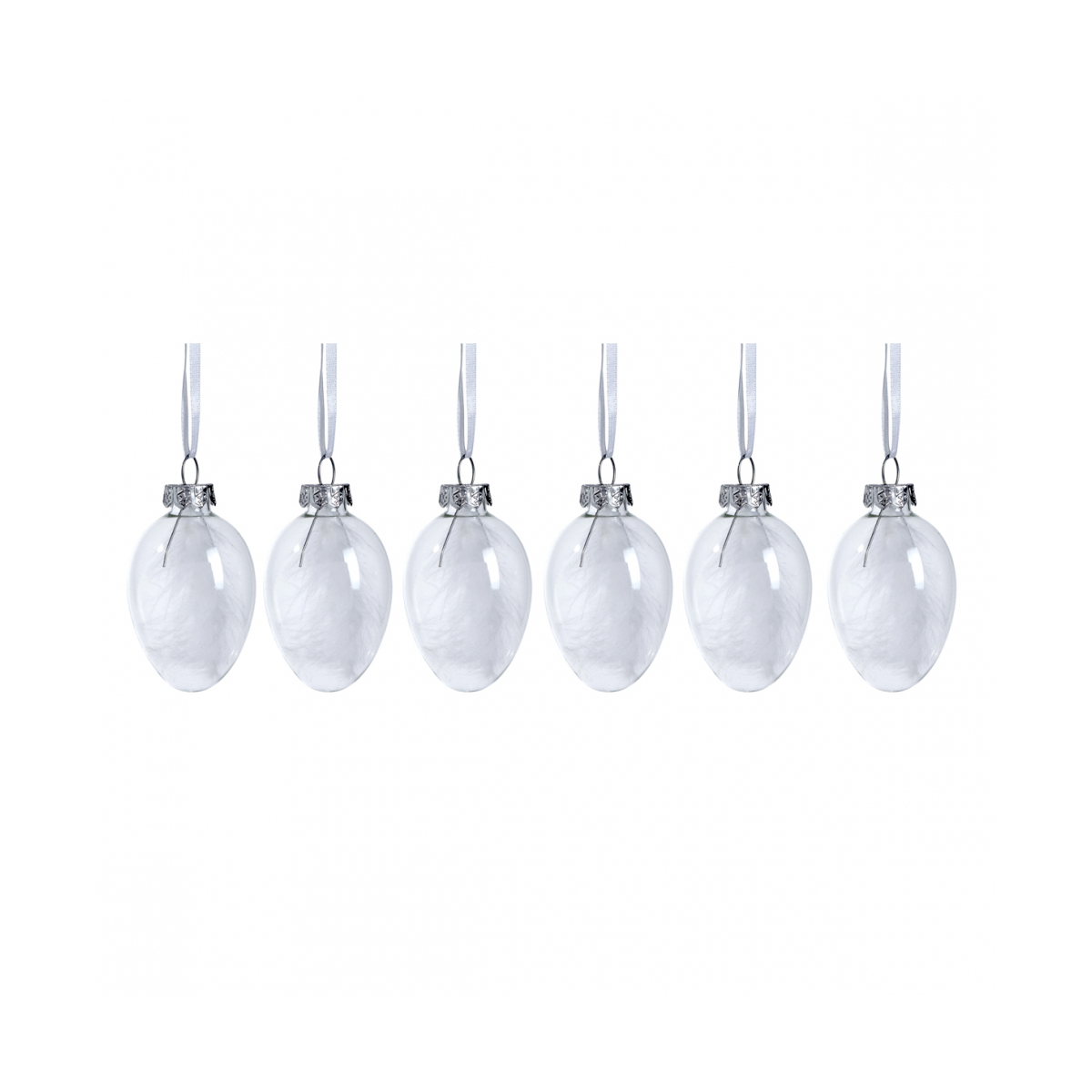 Suspensions de Noël Plumes blanc en verre