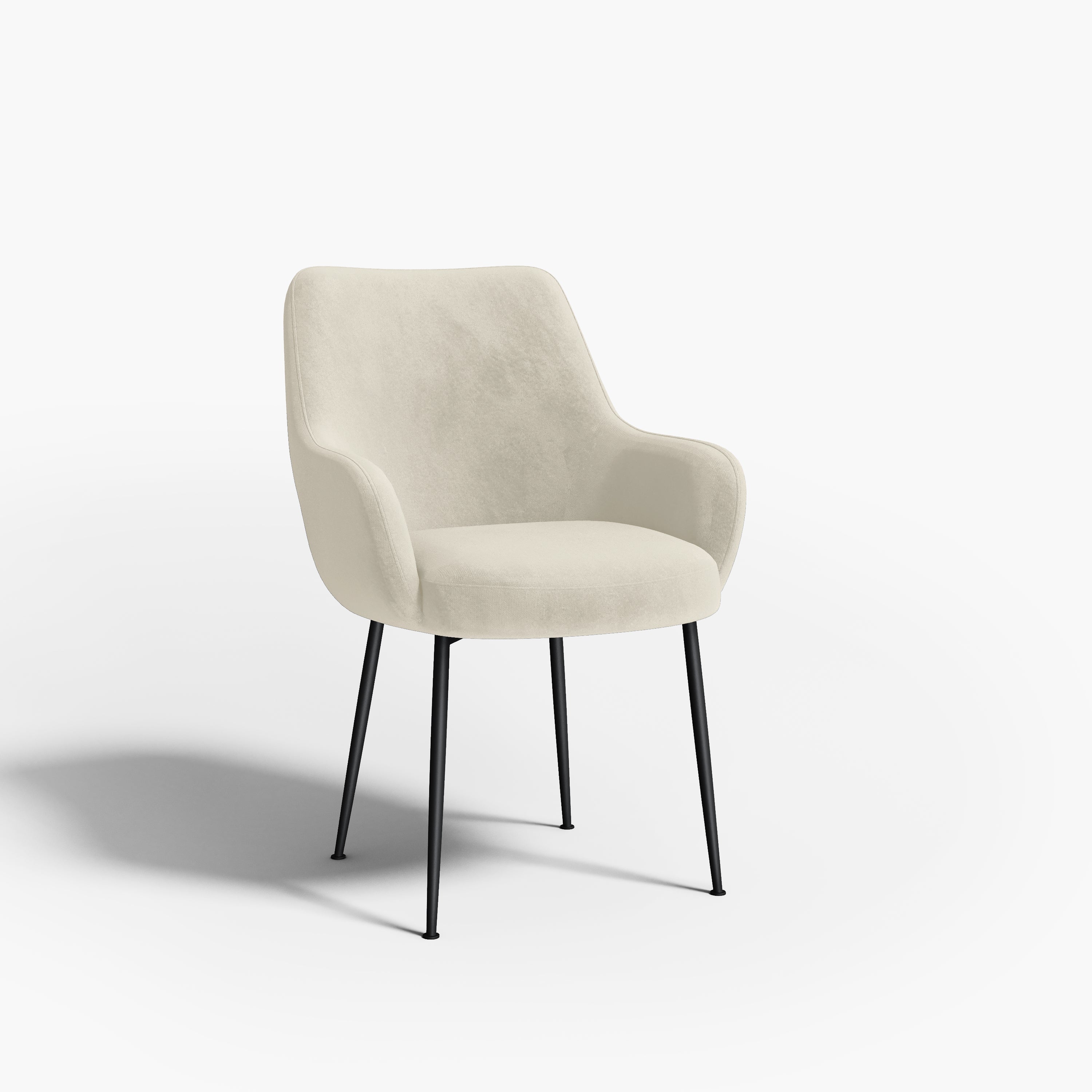 Set de 2 Fauteuils RAKEL Tissu tramé effet velours pieds noirs